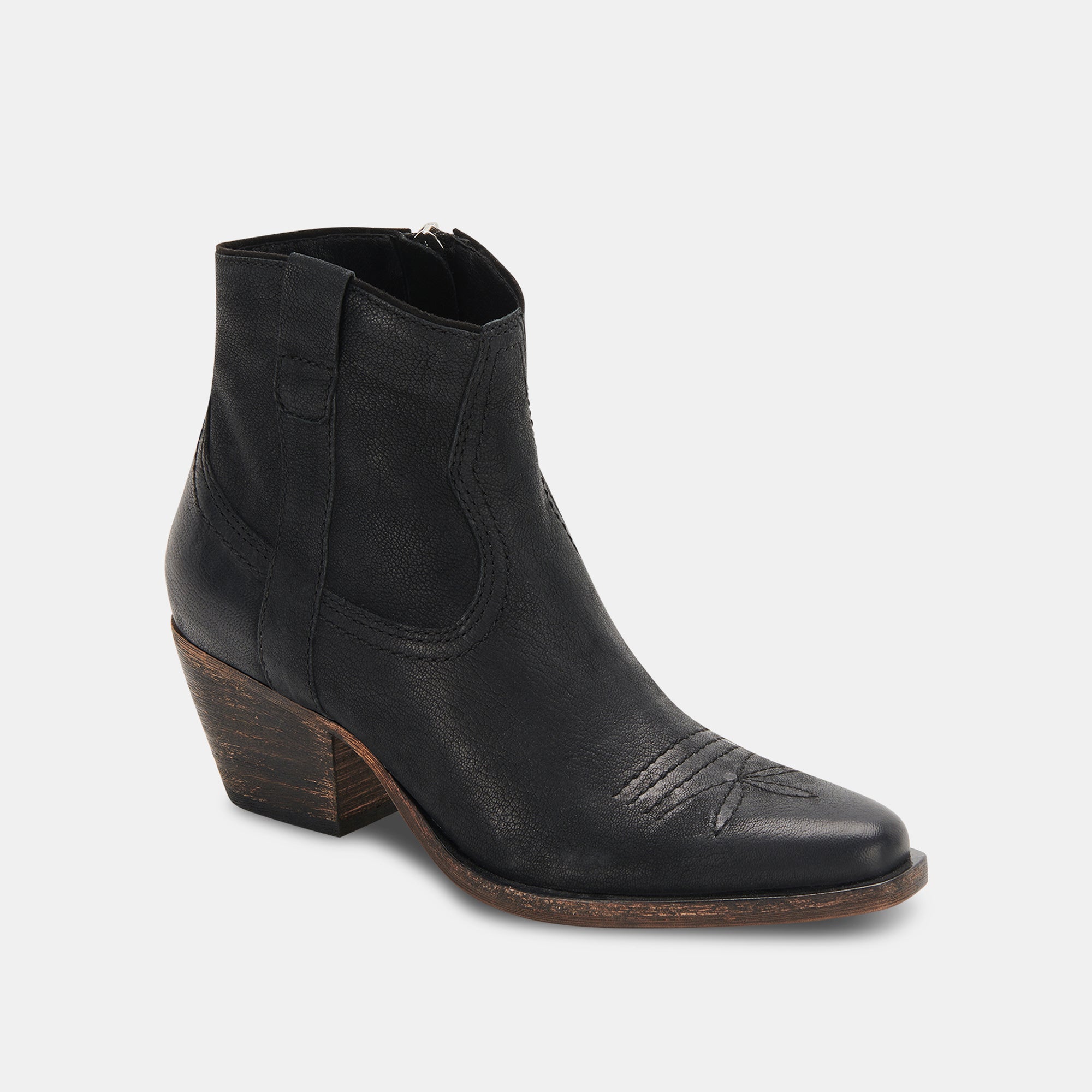 SILMA BOOTIES BLACK LEATHER - re:vita
