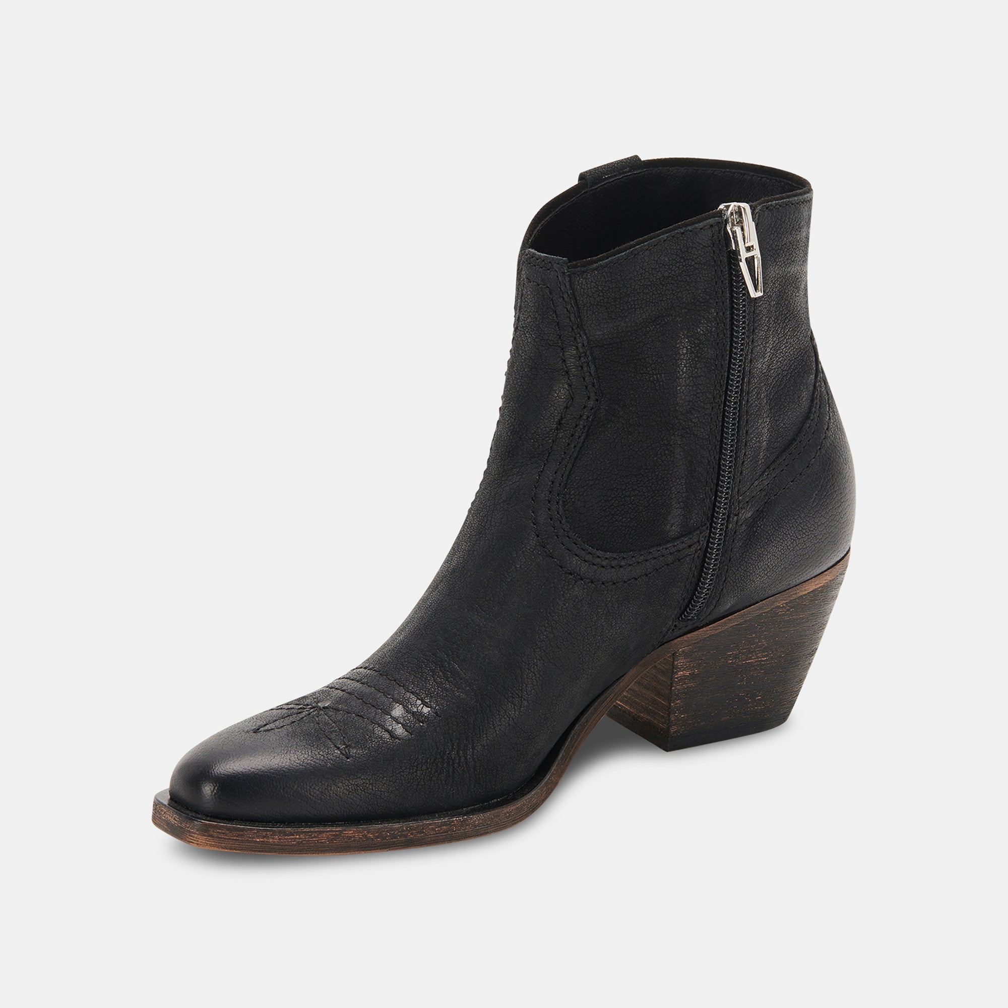 SILMA BOOTIES BLACK LEATHER - re:vita