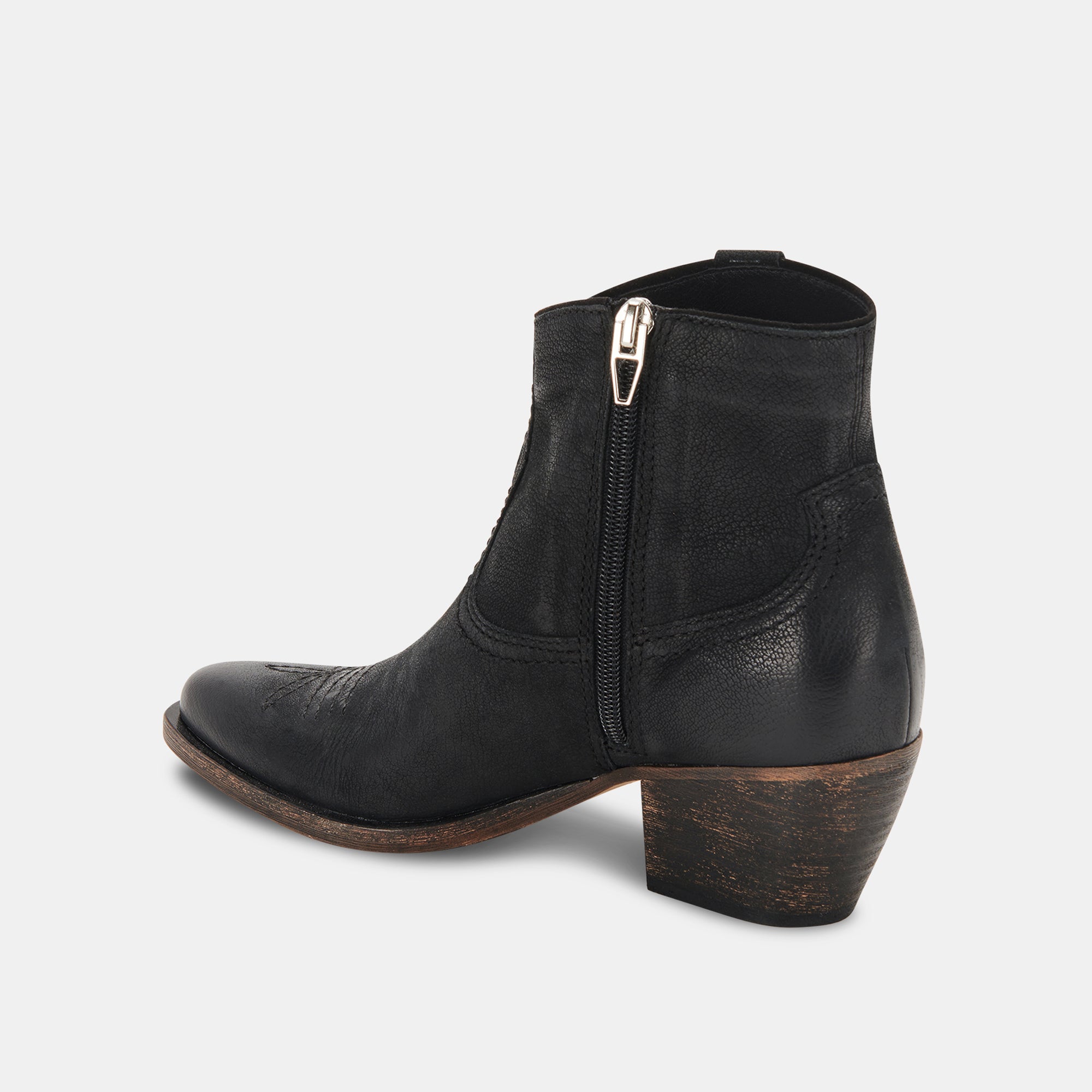 SILMA BOOTIES BLACK LEATHER - re:vita