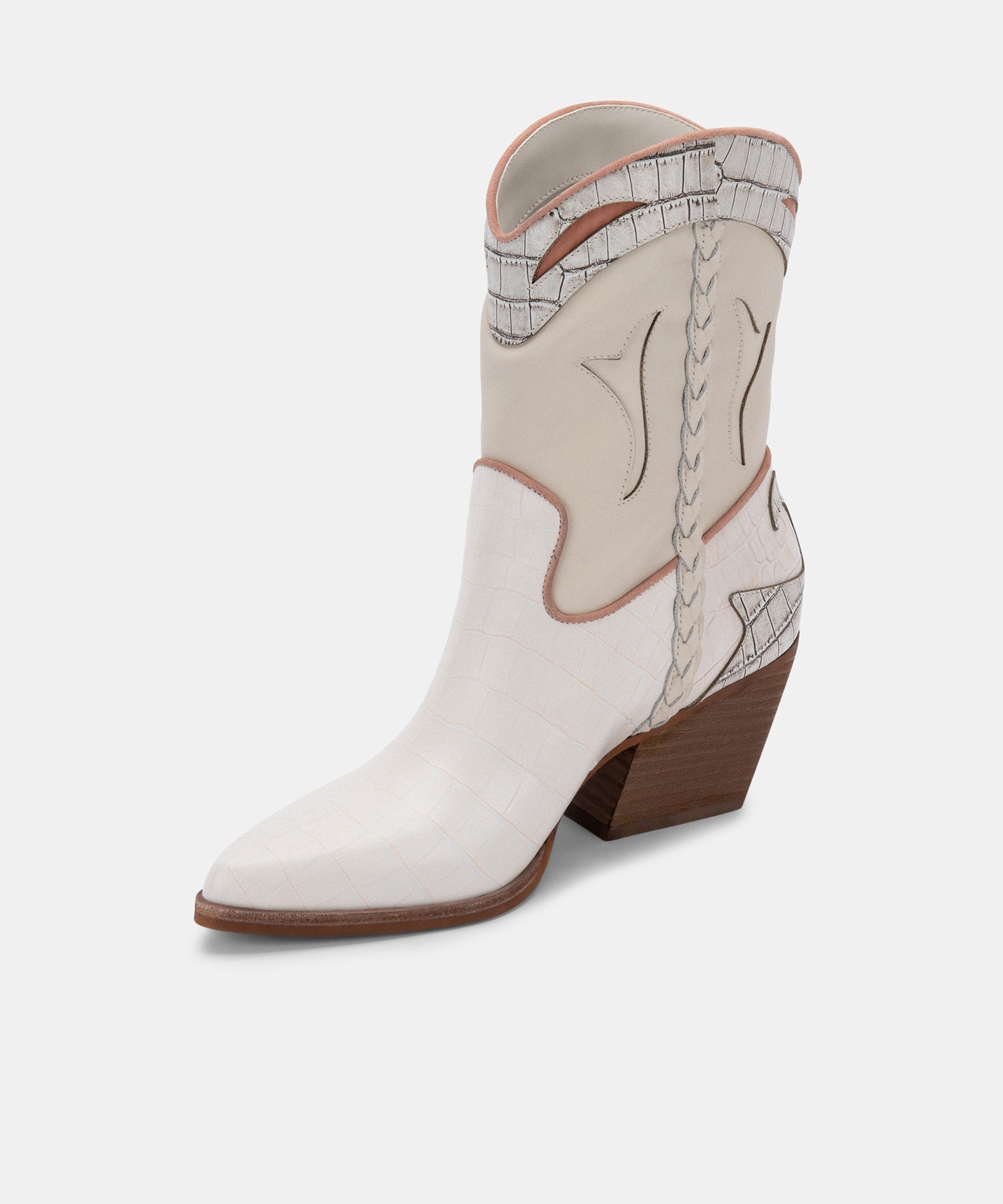 LORAL BOOTIES IVORY LEATHER - re:vita