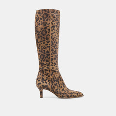 ALDY BOOTS BROWN LEOPARD PRINTED SUEDE