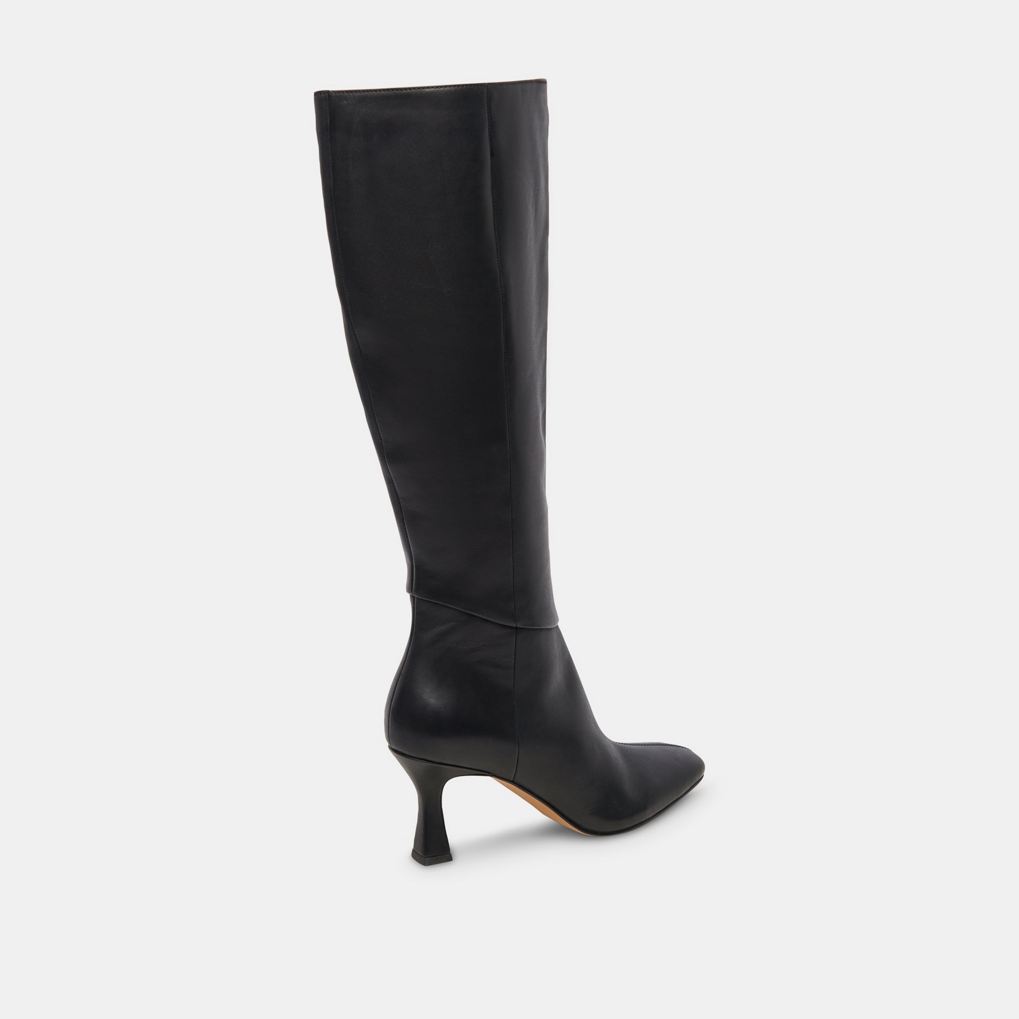GYRA WIDE CALF BOOTS BLACK LEATHER - re:vita