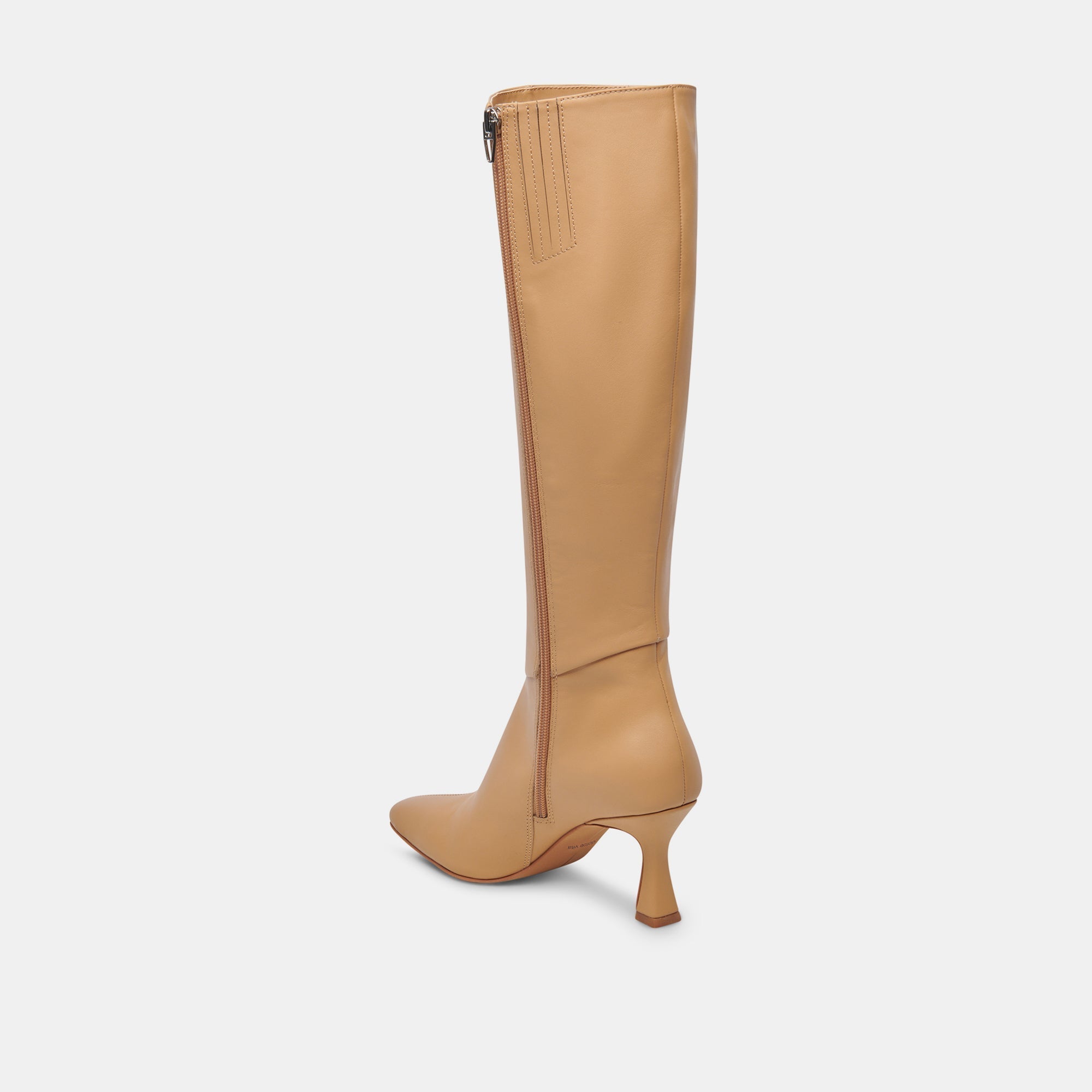 GYRA WIDE CALF BOOTS TAN LEATHER - re:vita