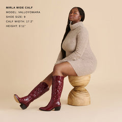 MIRLA WIDE CALF BOOTS OXBLOOD LEATHER
