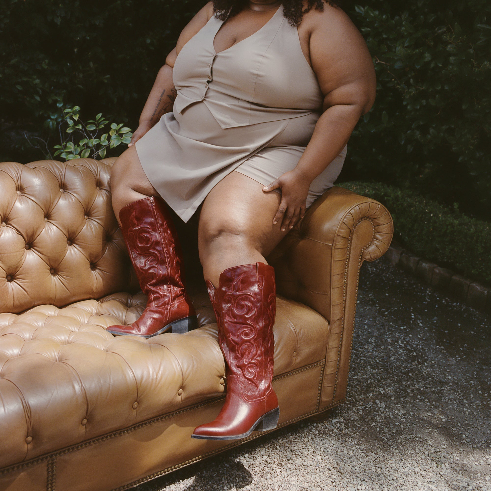 MIRLA EXTRA WIDE CALF BOOTS OXBLOOD LEATHER