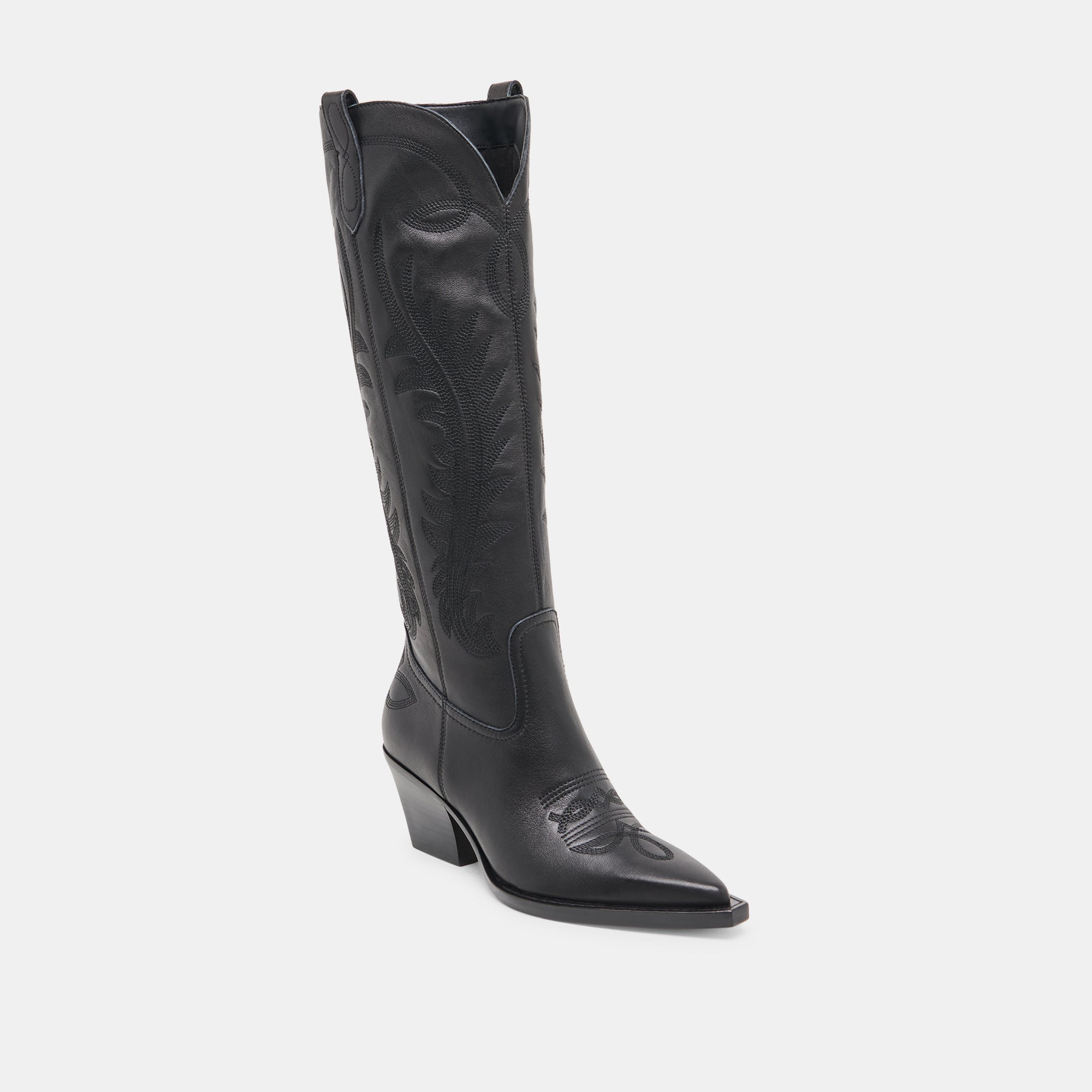 RYATT EXTRA WIDE CALF BOOTS BLACK LEATHER