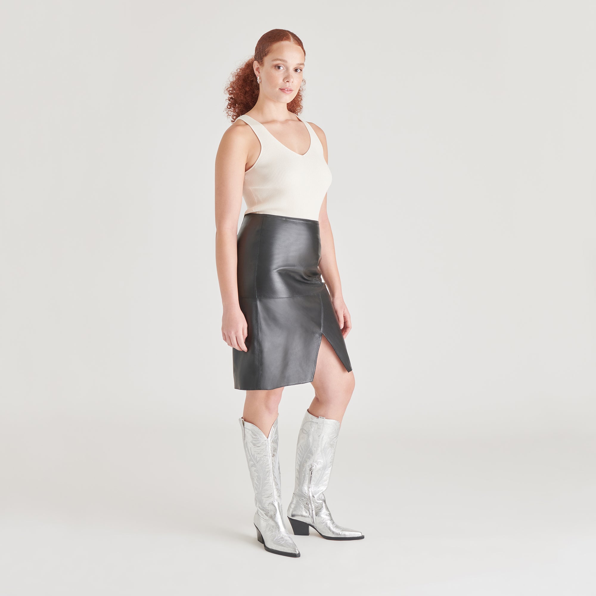 RYATT BOOTS SILVER DISTRESSED LEATHER