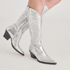 RYATT BOOTS SILVER DISTRESSED LEATHER