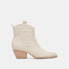 SHANIA BOOTIES WHITE NUBUCK