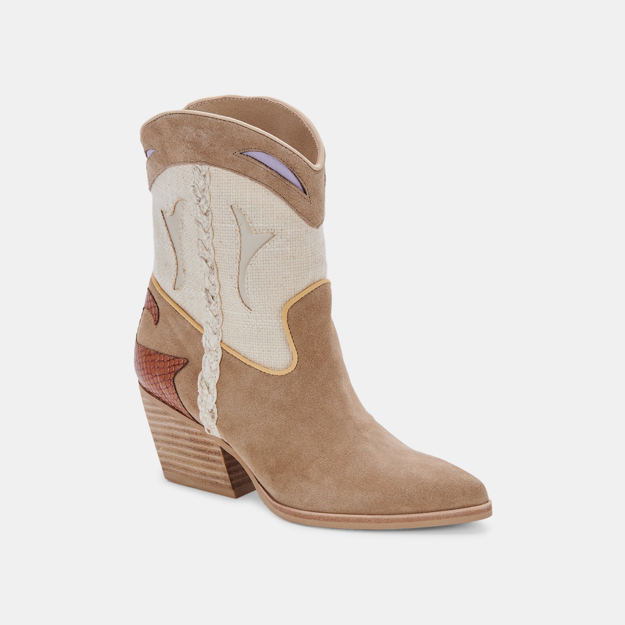 LORAL BOOTIES TAUPE MULTI SUEDE - re:vita