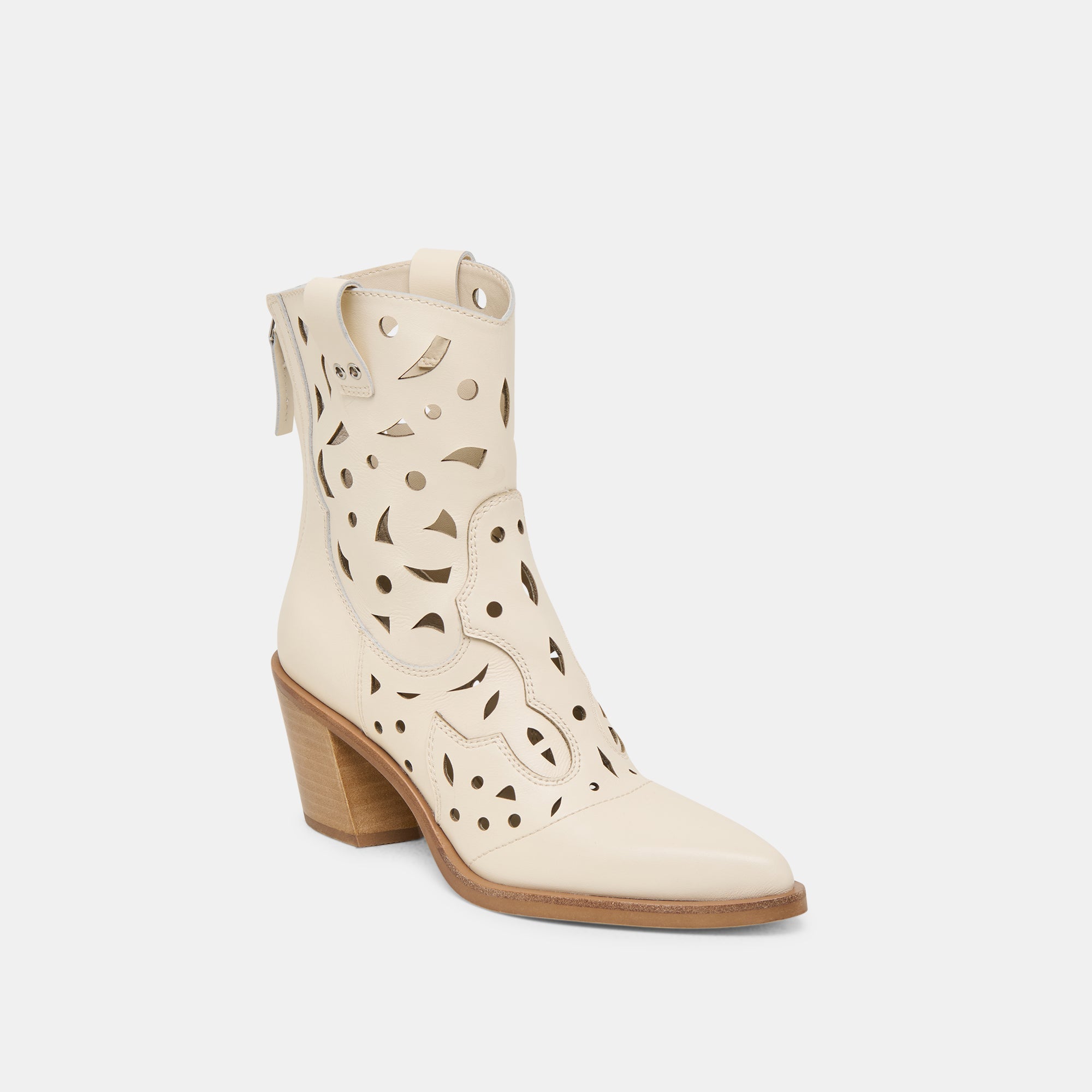 ZENOBI BOOTIES OFF WHITE LEATHER