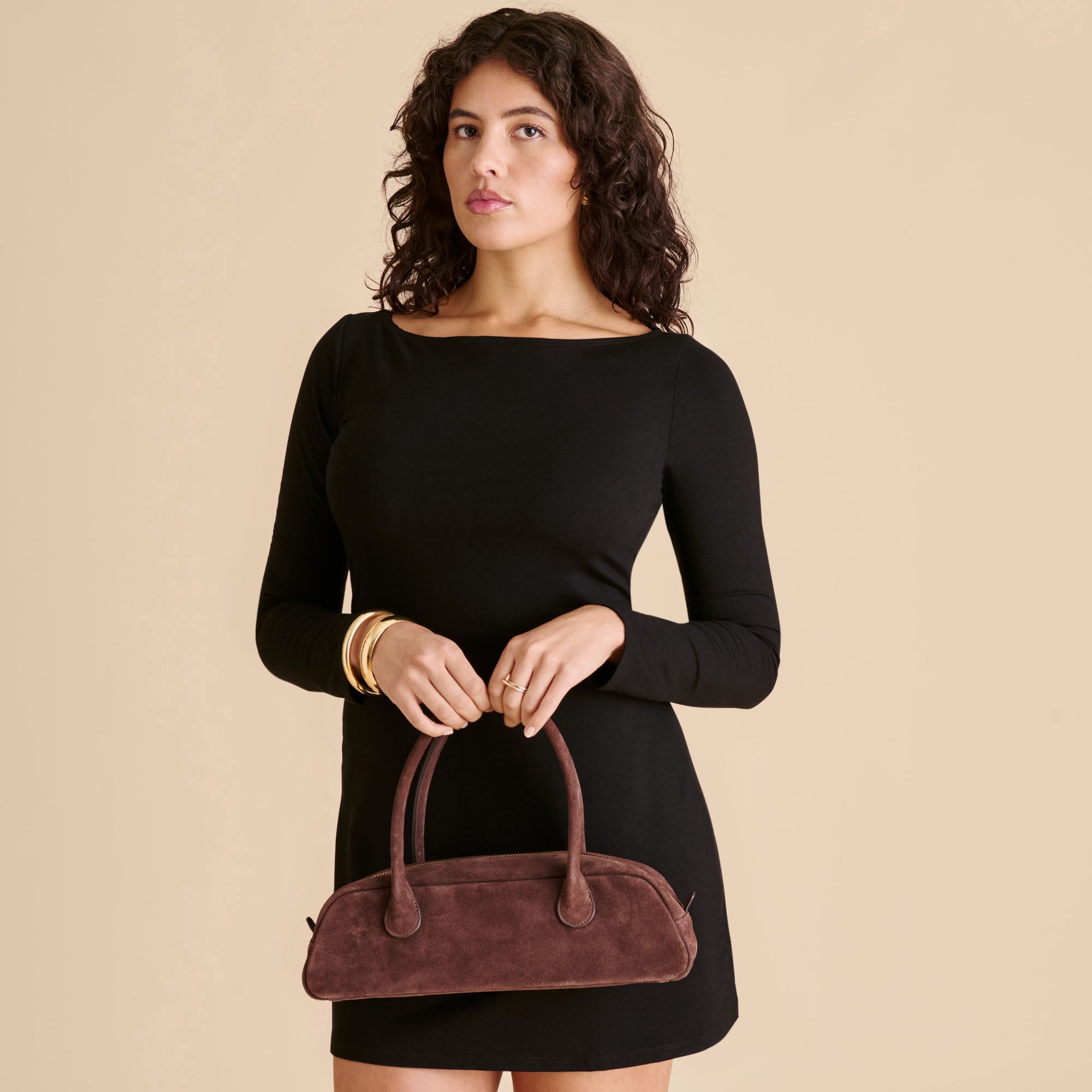BORACAY SHOULDER BAG CHOCOLATE SUEDE
