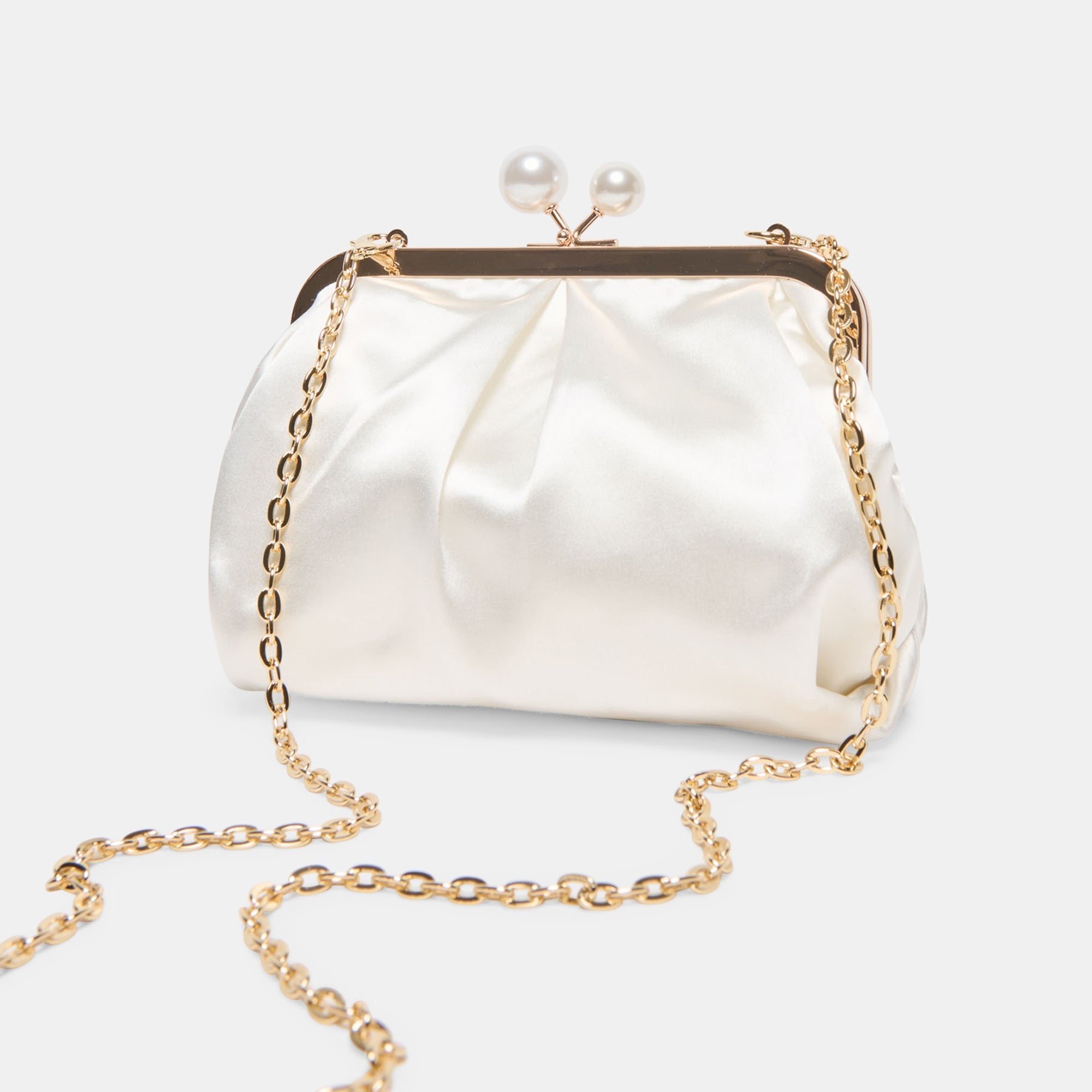 KENDALL CLUTCH WHITE SATIN