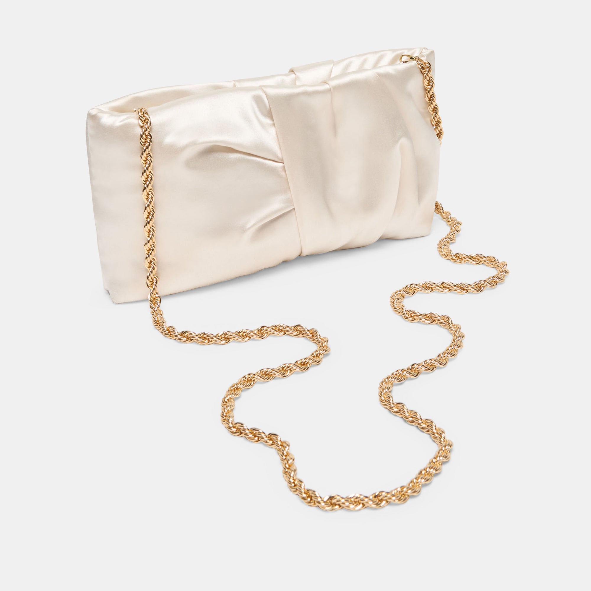 ROZEY CLUTCH WHITE SATIN