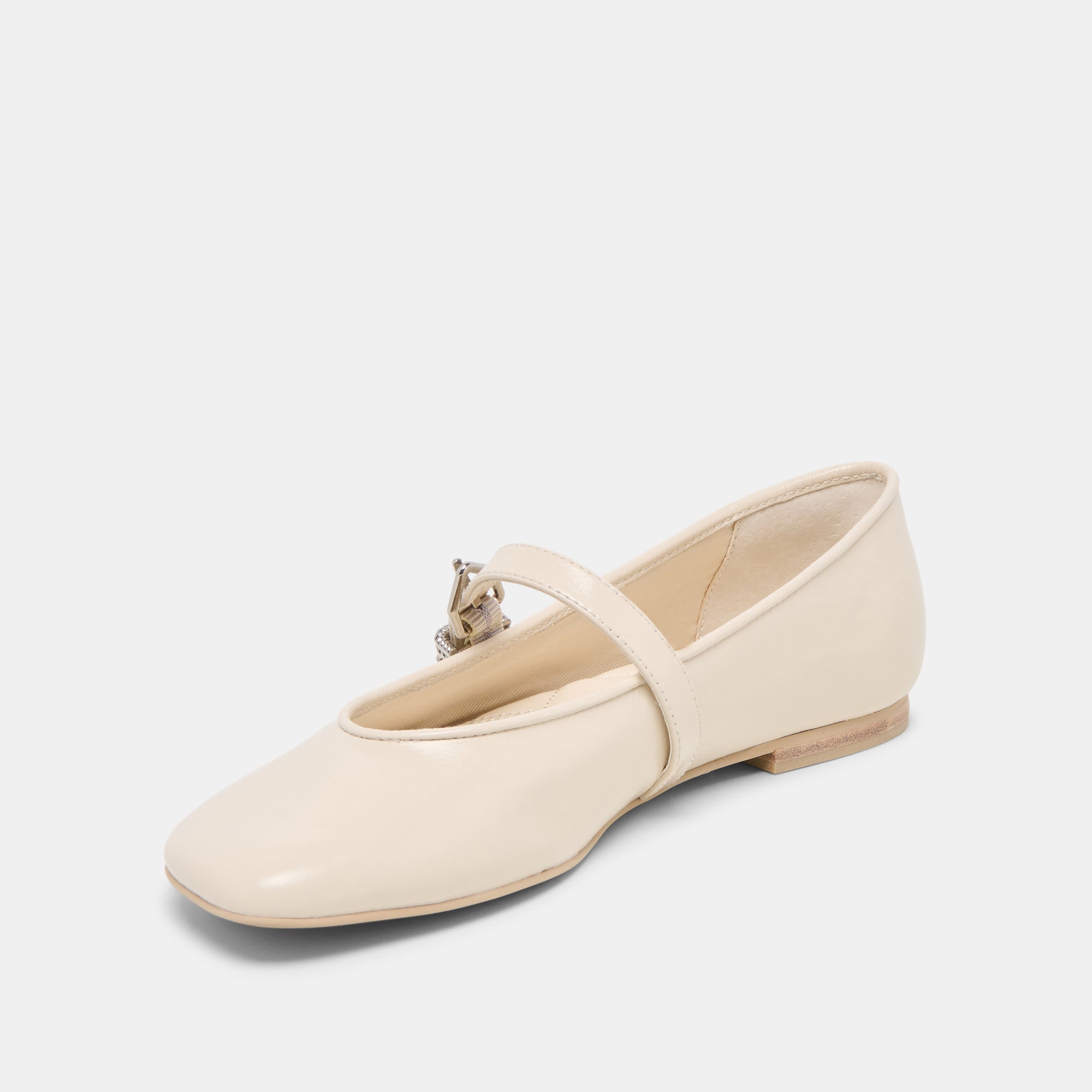 ALIZZA BALLET FLATS CREME CRINKLE PATENT