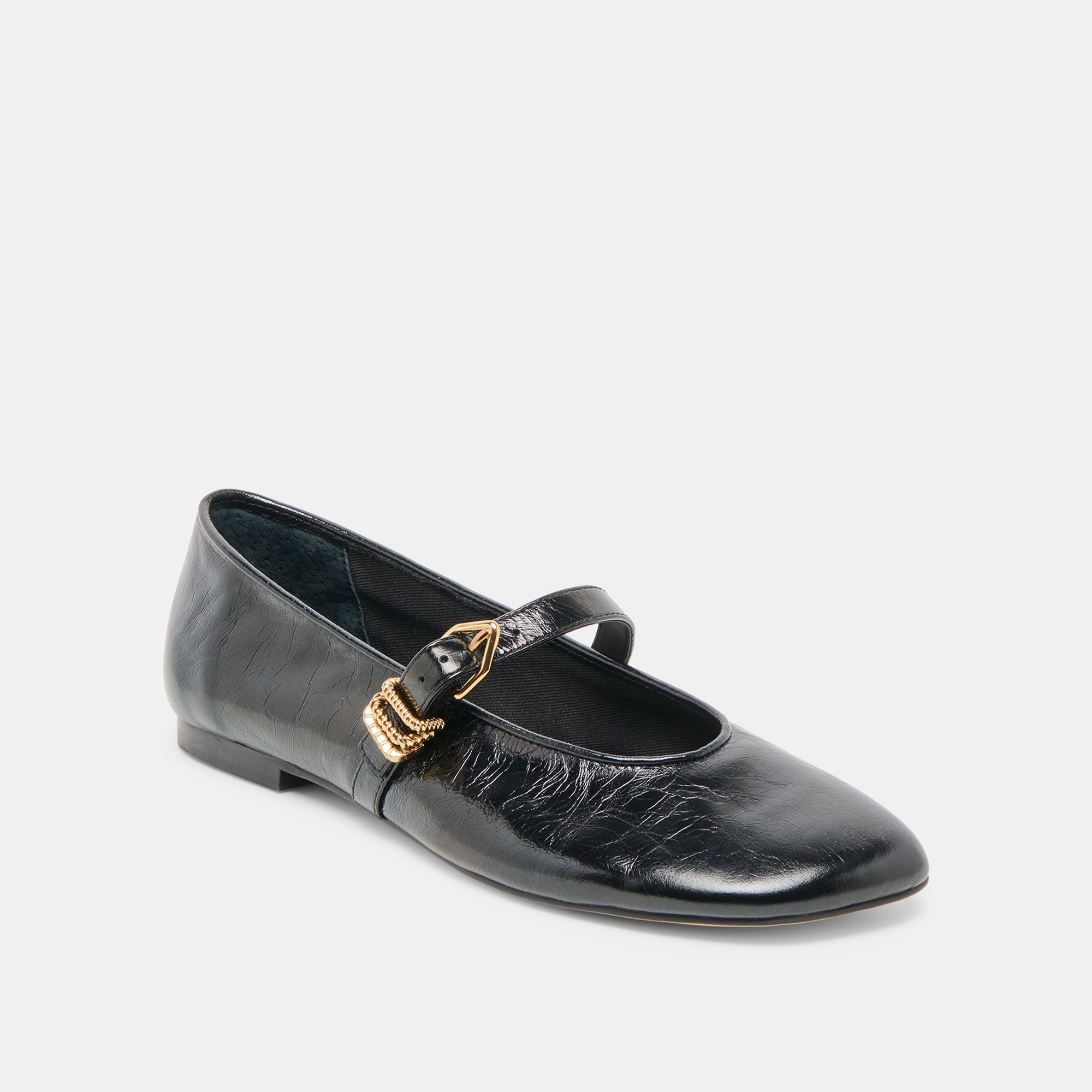 ALIZZA BALLET FLATS MIDNIGHT CRINKLE PATENT