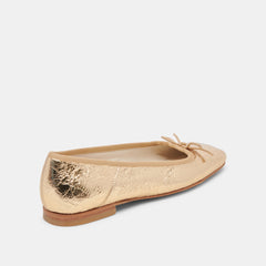 ANISA BALLET FLATS GOLD DISTRESSED LEATHER - re:vita