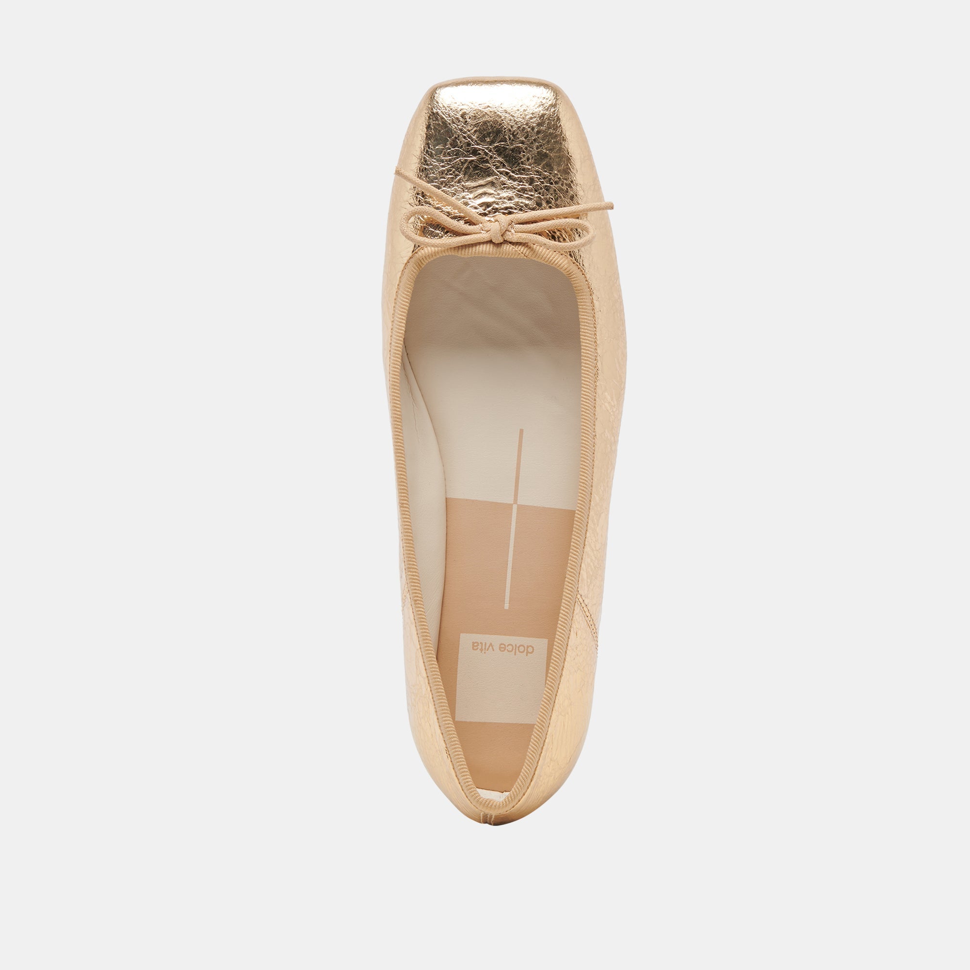 ANISA BALLET FLATS GOLD DISTRESSED LEATHER - re:vita