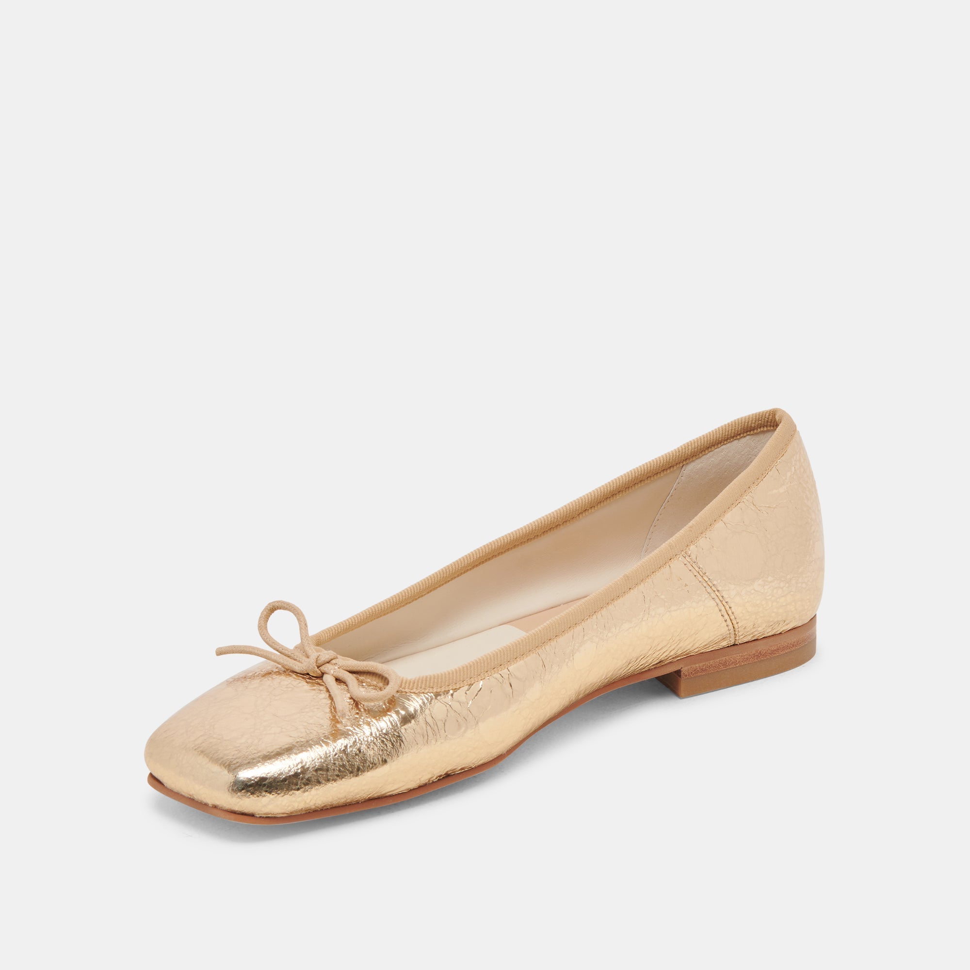ANISA BALLET FLATS GOLD DISTRESSED LEATHER - re:vita