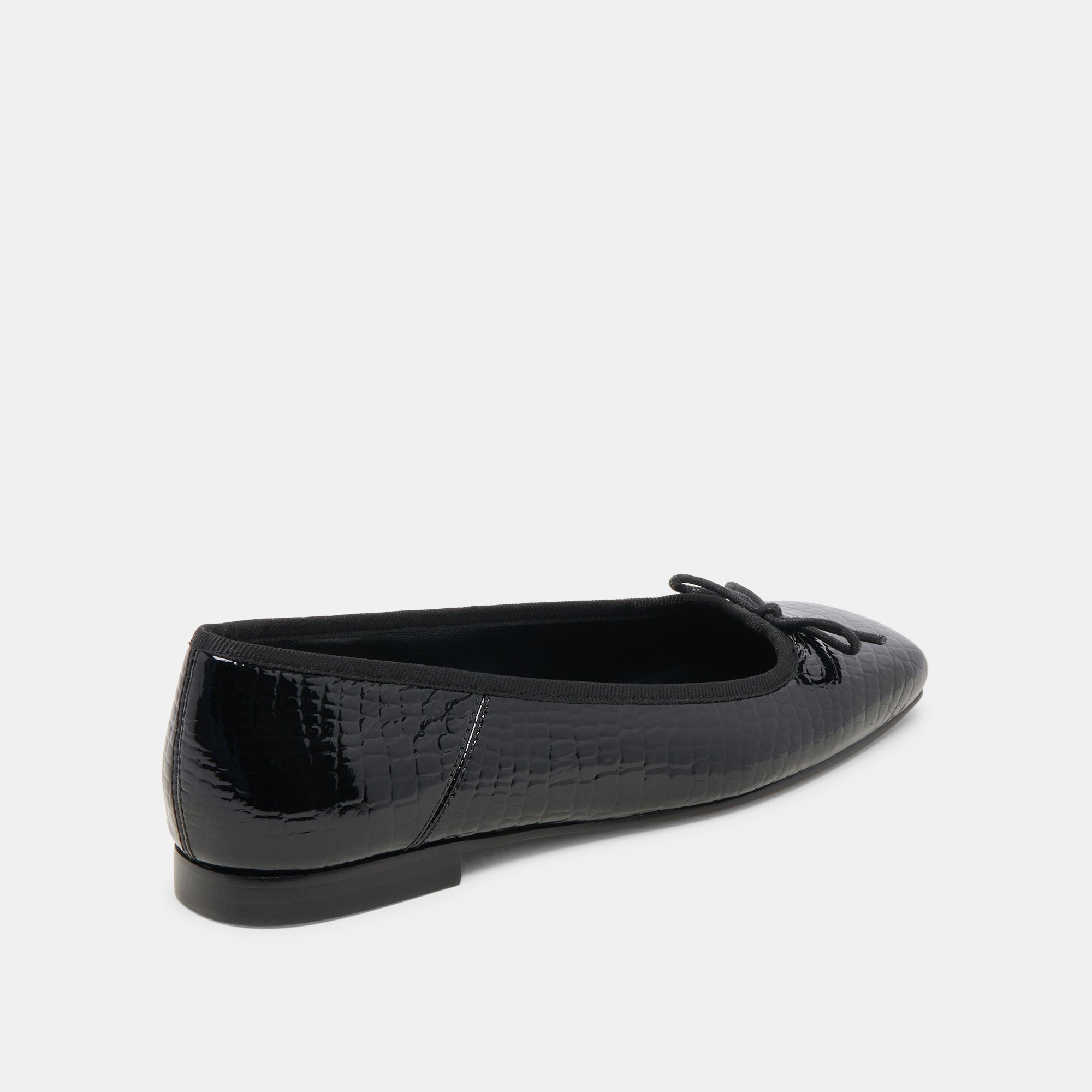ANISA BALLET FLATS NOIR EMBOSSED LEATHER - re:vita