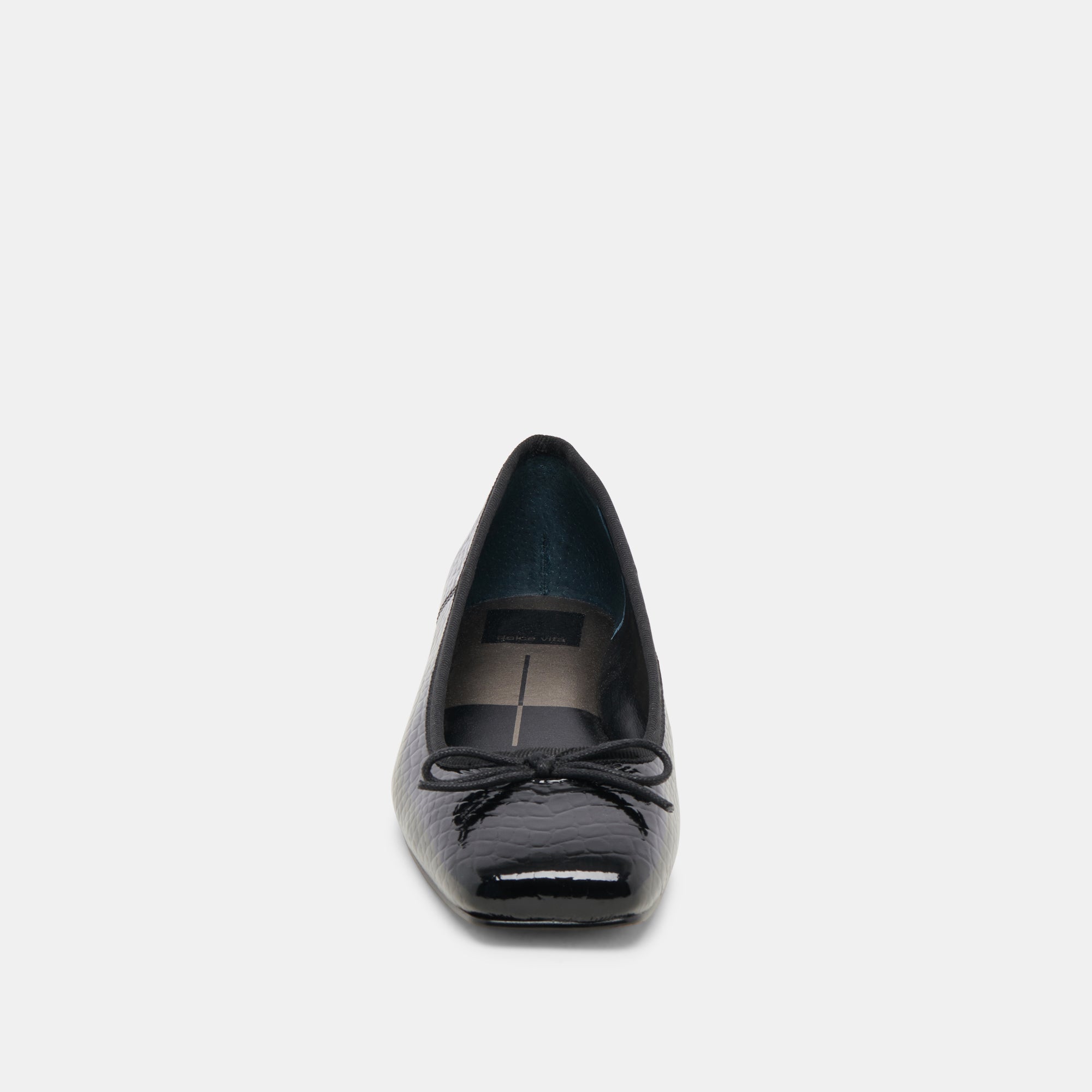 ANISA BALLET FLATS NOIR EMBOSSED LEATHER - re:vita
