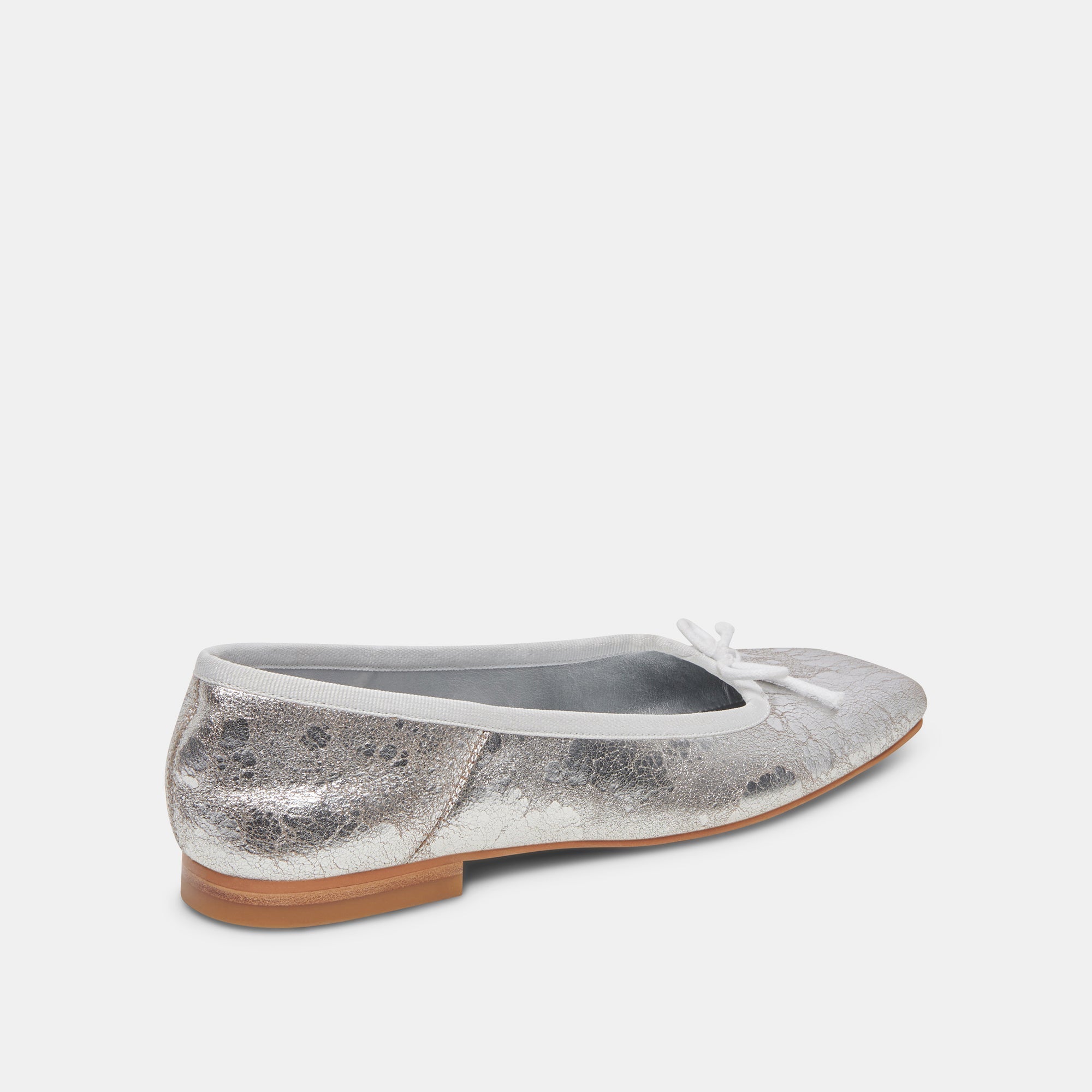 ANISA WIDE BALLET FLATS SILVER DISTRESSED LEATHER - re:vita