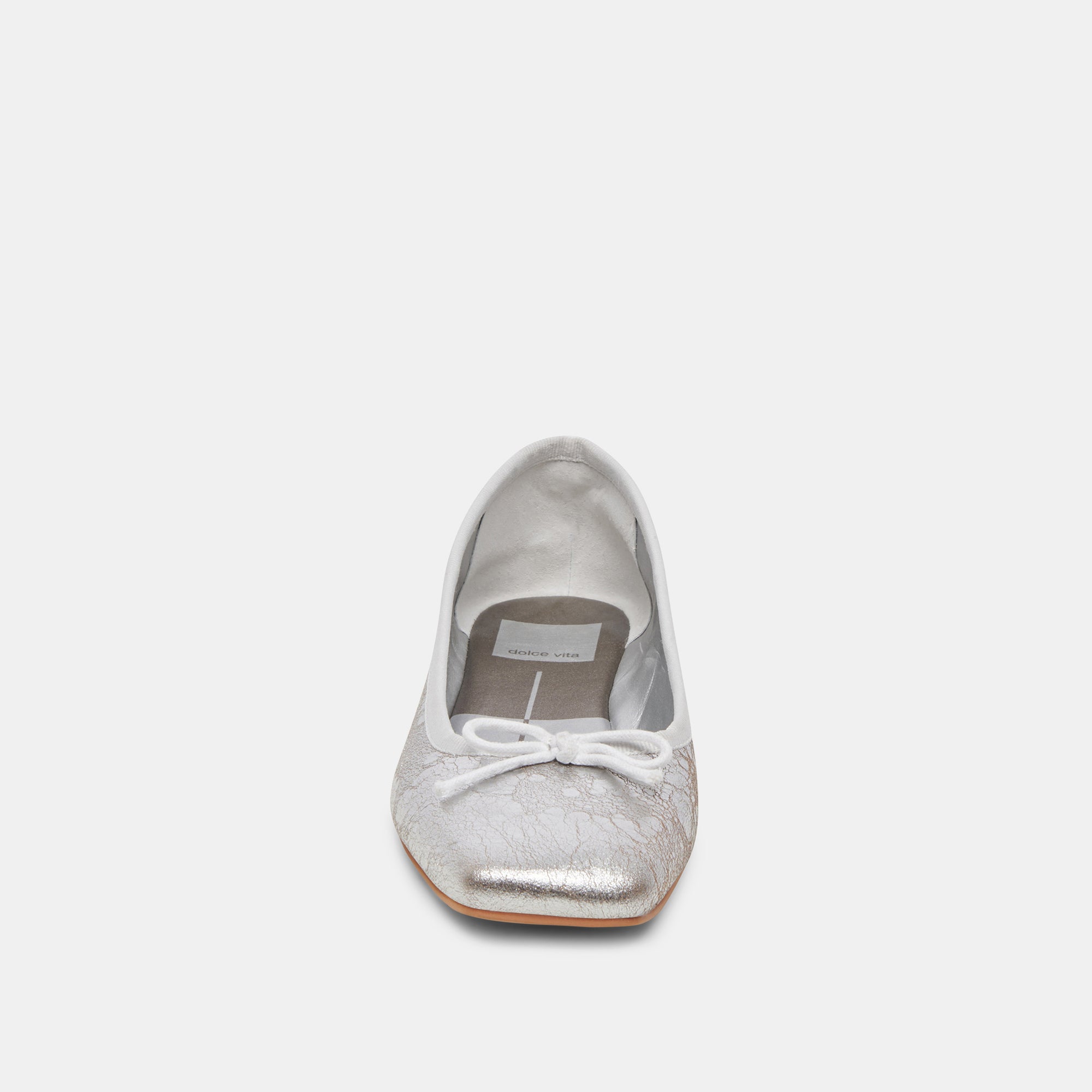 ANISA WIDE BALLET FLATS SILVER DISTRESSED LEATHER - re:vita