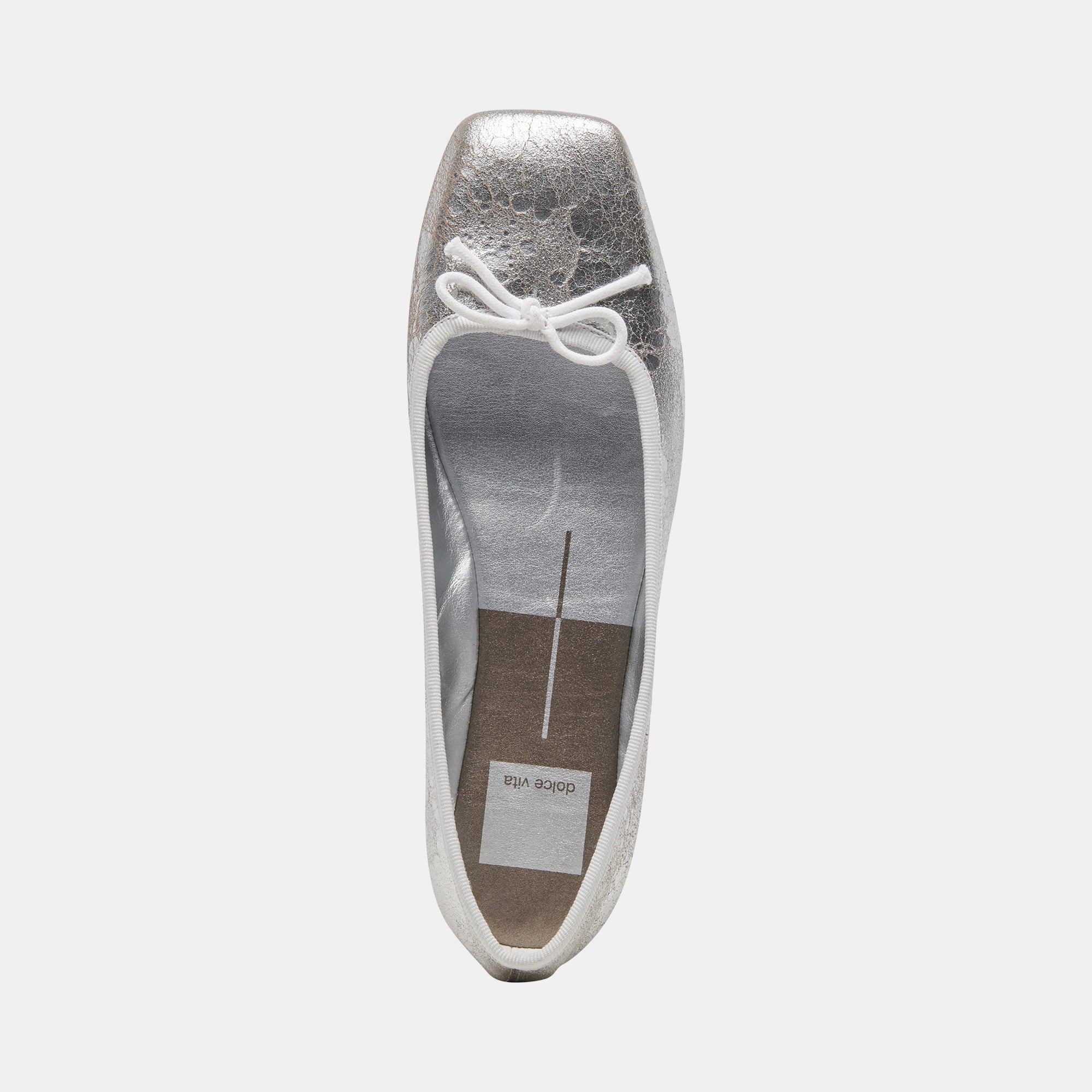 ANISA WIDE BALLET FLATS SILVER DISTRESSED LEATHER - re:vita