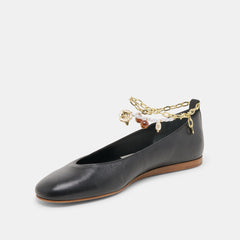 BAIDEN BALLET FLATS BLACK LEATHER