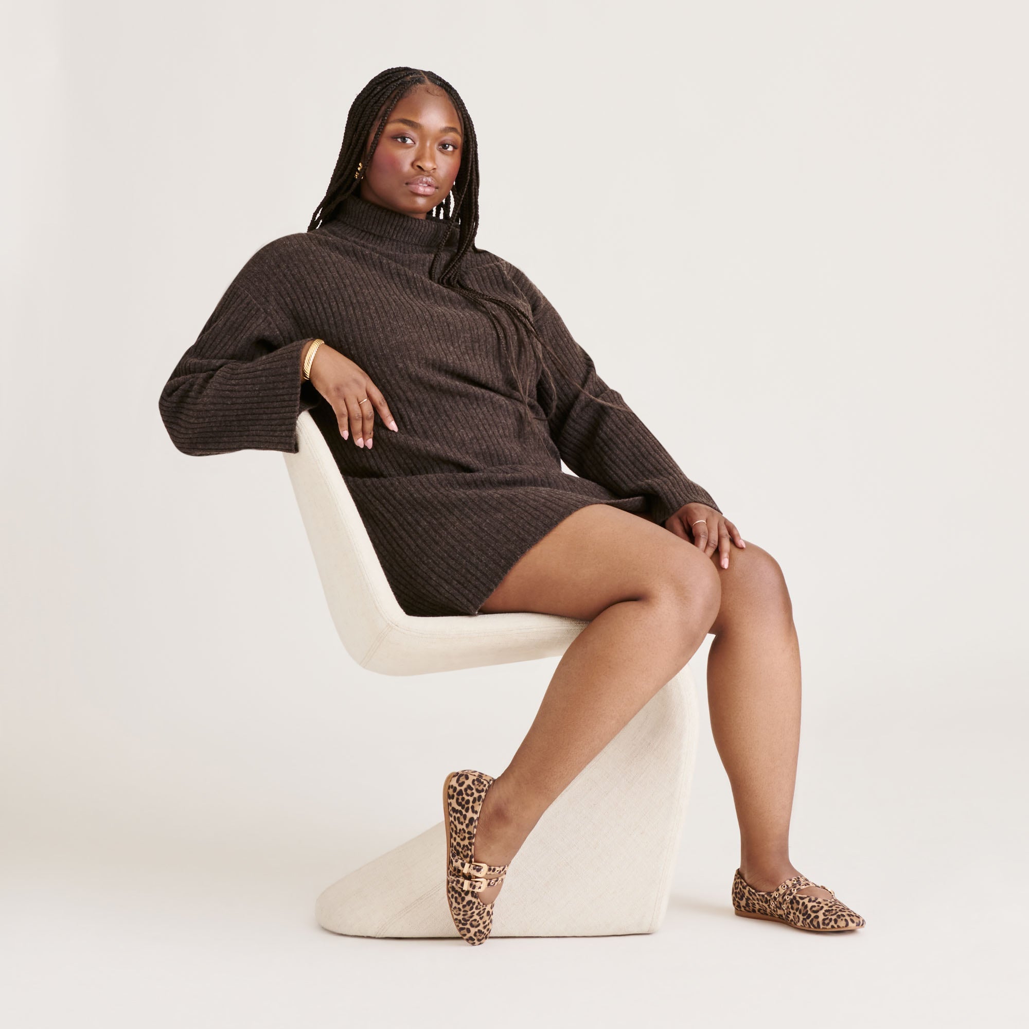 BAYLEE GROMMET BALLET FLATS DK LEOPARD PRINTED SUEDE