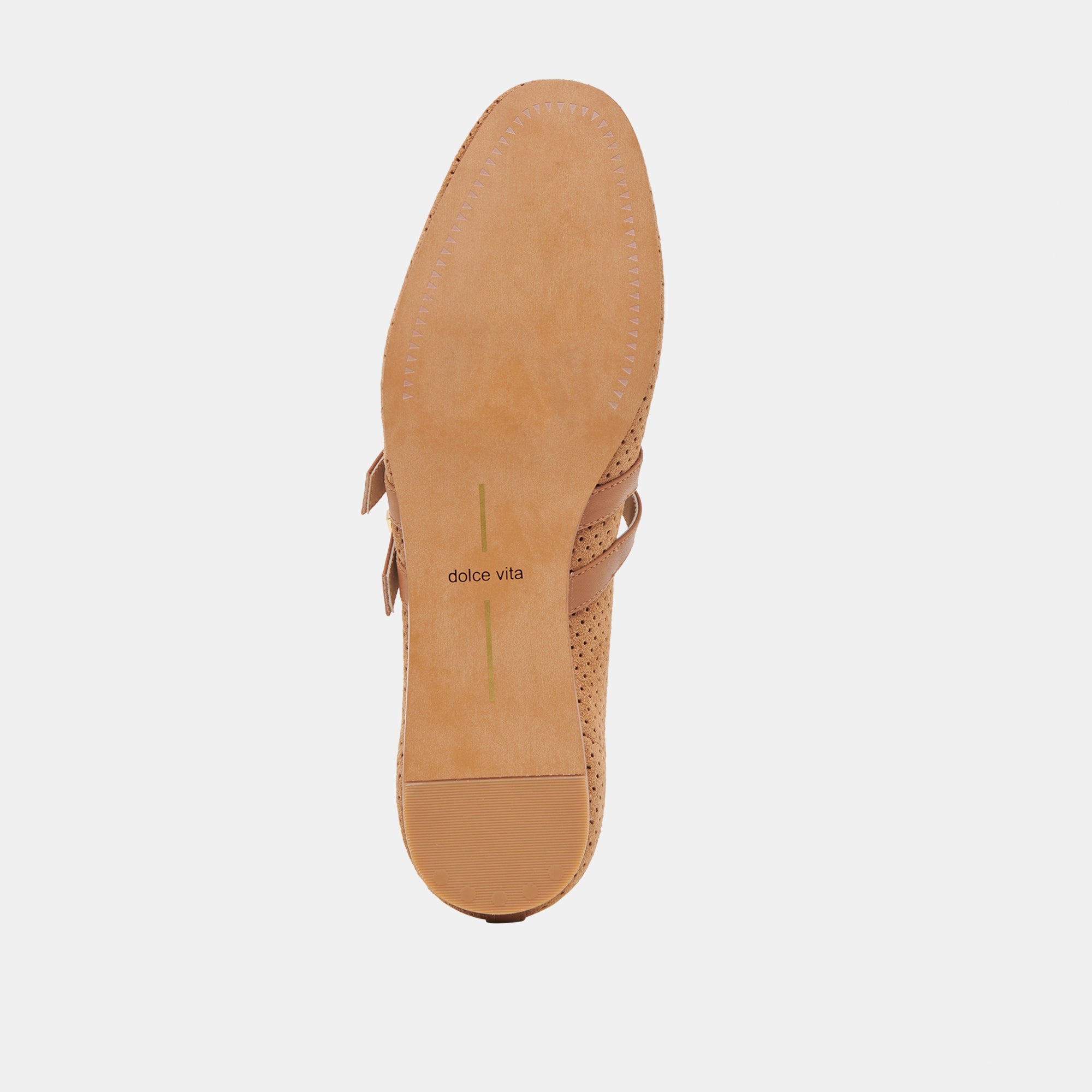 BAYLEE WIDE BALLETS FLATS PECAN PERFORATED SUEDE