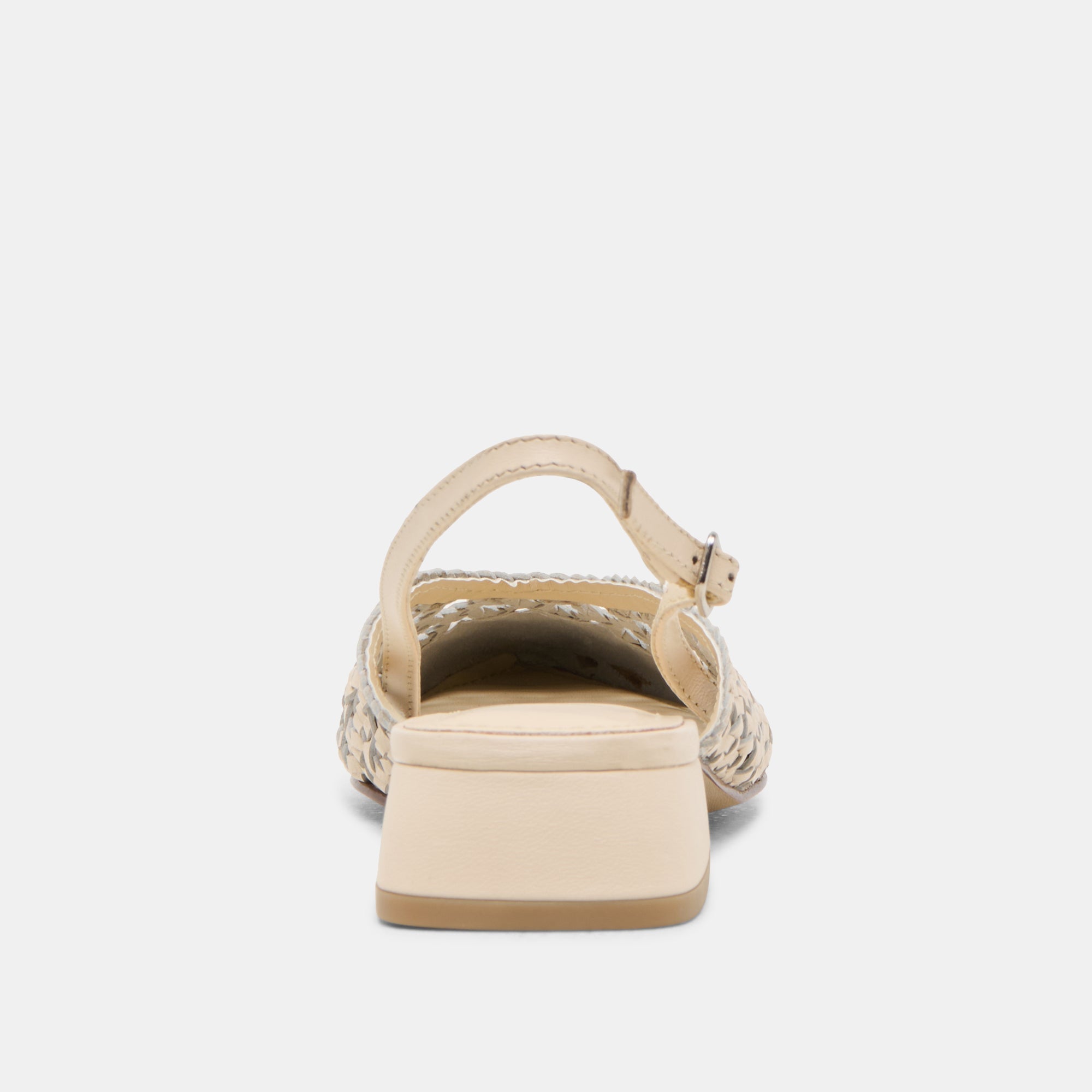 BIRDIE FLATS OFF WHITE WOVEN LEATHER