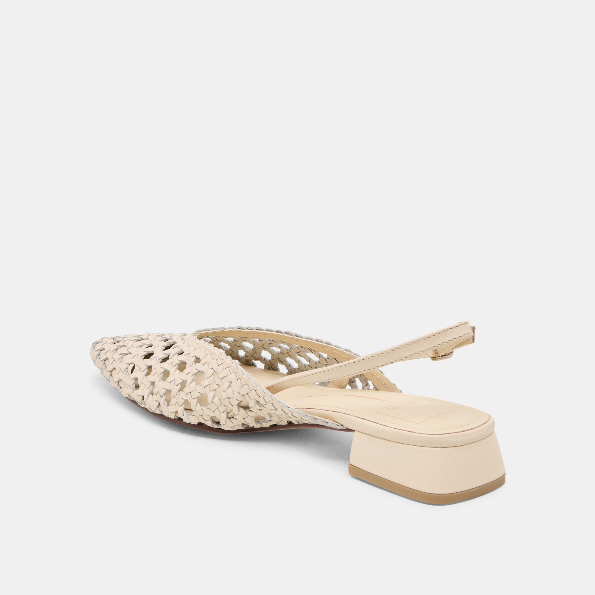 BIRDIE FLATS OFF WHITE WOVEN LEATHER