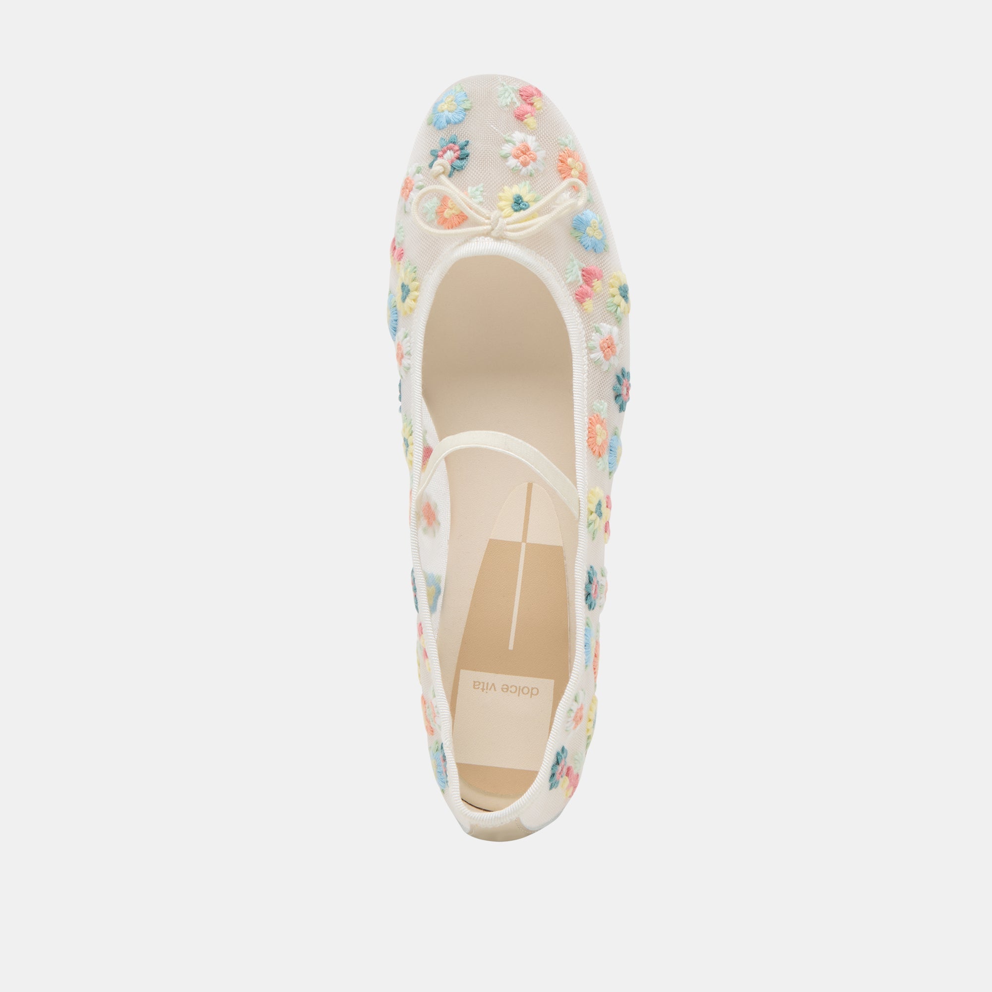 CADEL FLORAL BALLET FLATS IVORY FLORAL MESH