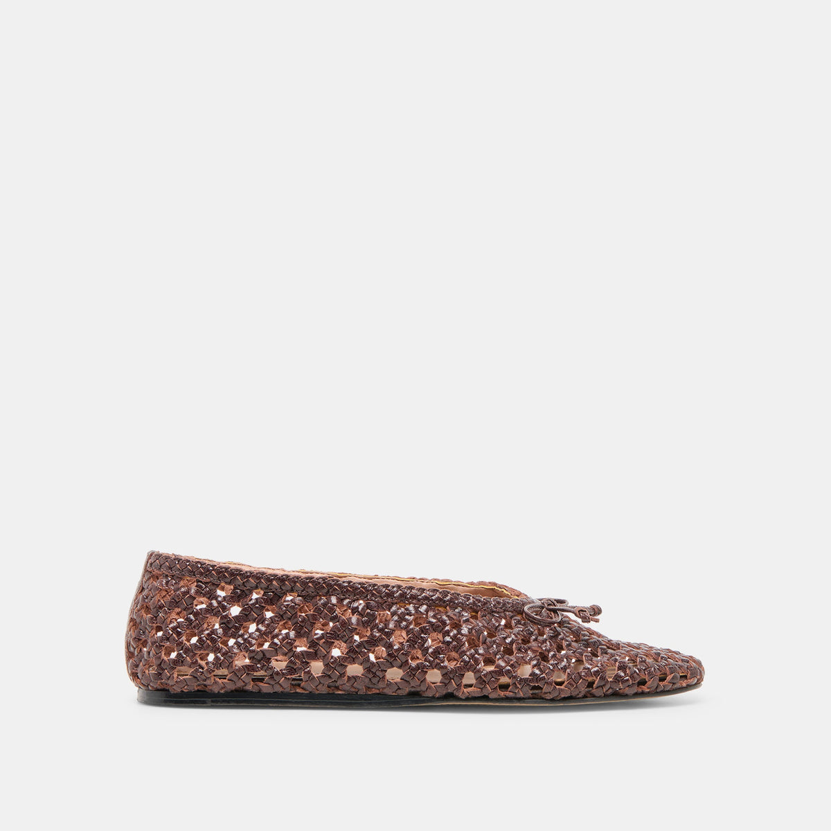EDDA BALLET FLATS BROWN WOVEN LEATHER
