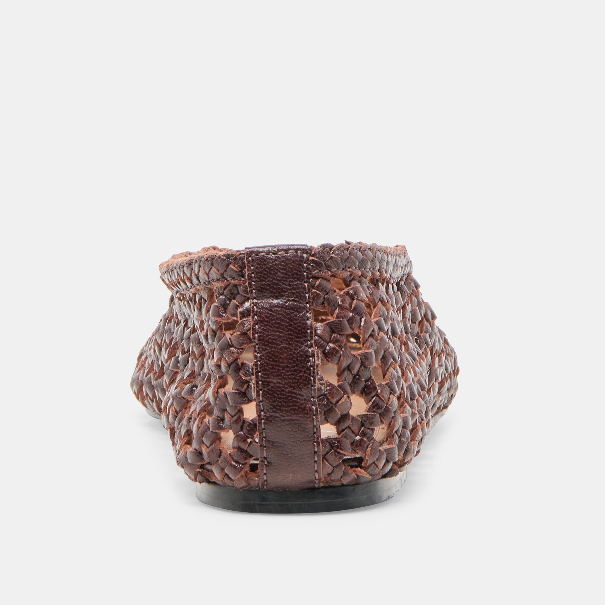 EDDA BALLET FLATS BROWN WOVEN LEATHER