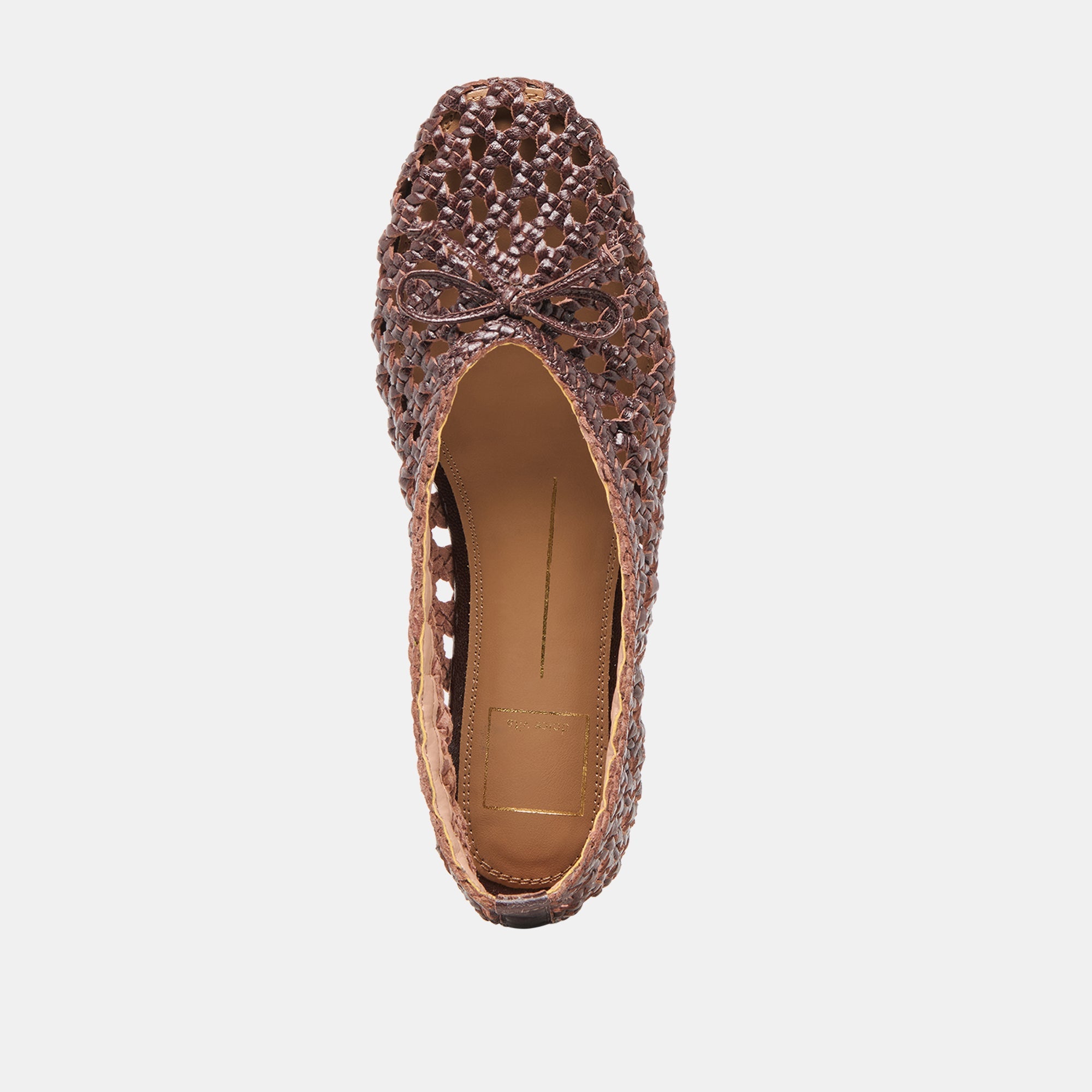 EDDA BALLET FLATS BROWN WOVEN LEATHER