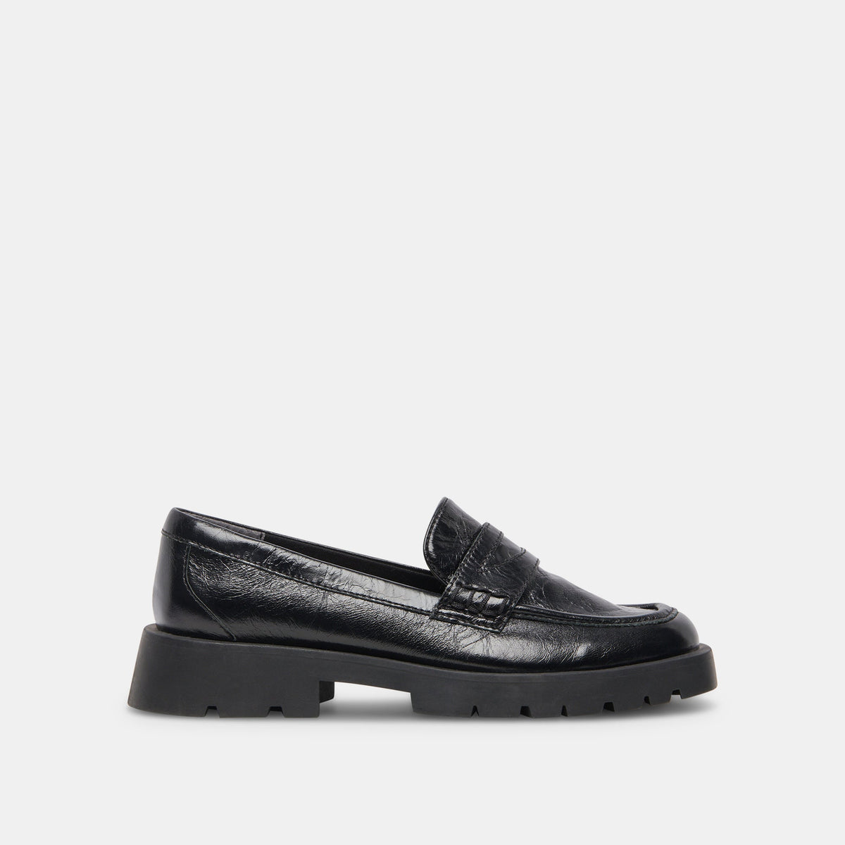 ELIAS WIDE FLATS ONYX CRINKLE PATENT - re:vita
