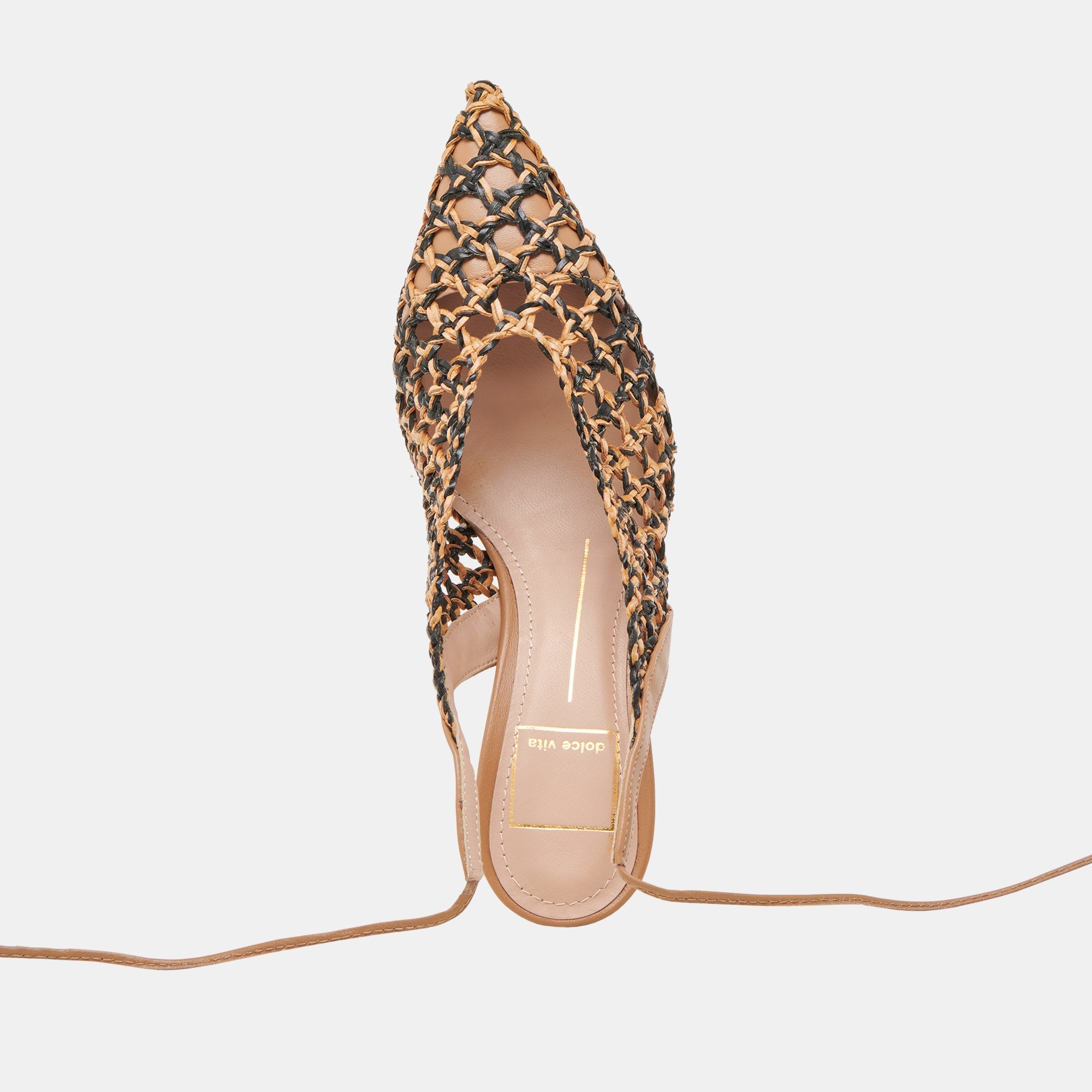 GESICA HEELS BLACK NATURAL WOVEN