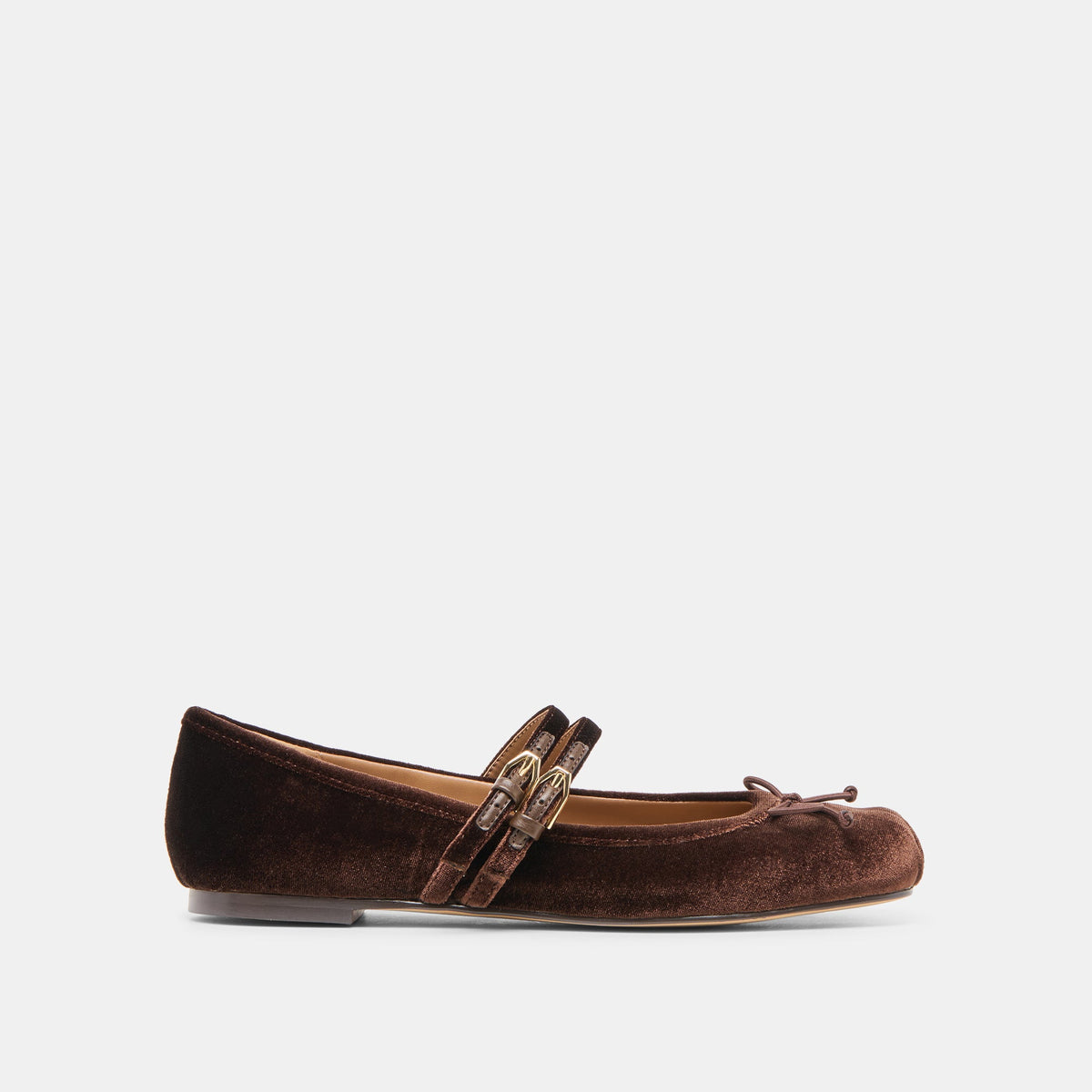 GIBSEN BALLET FLATS CHOCOLATE VELVET