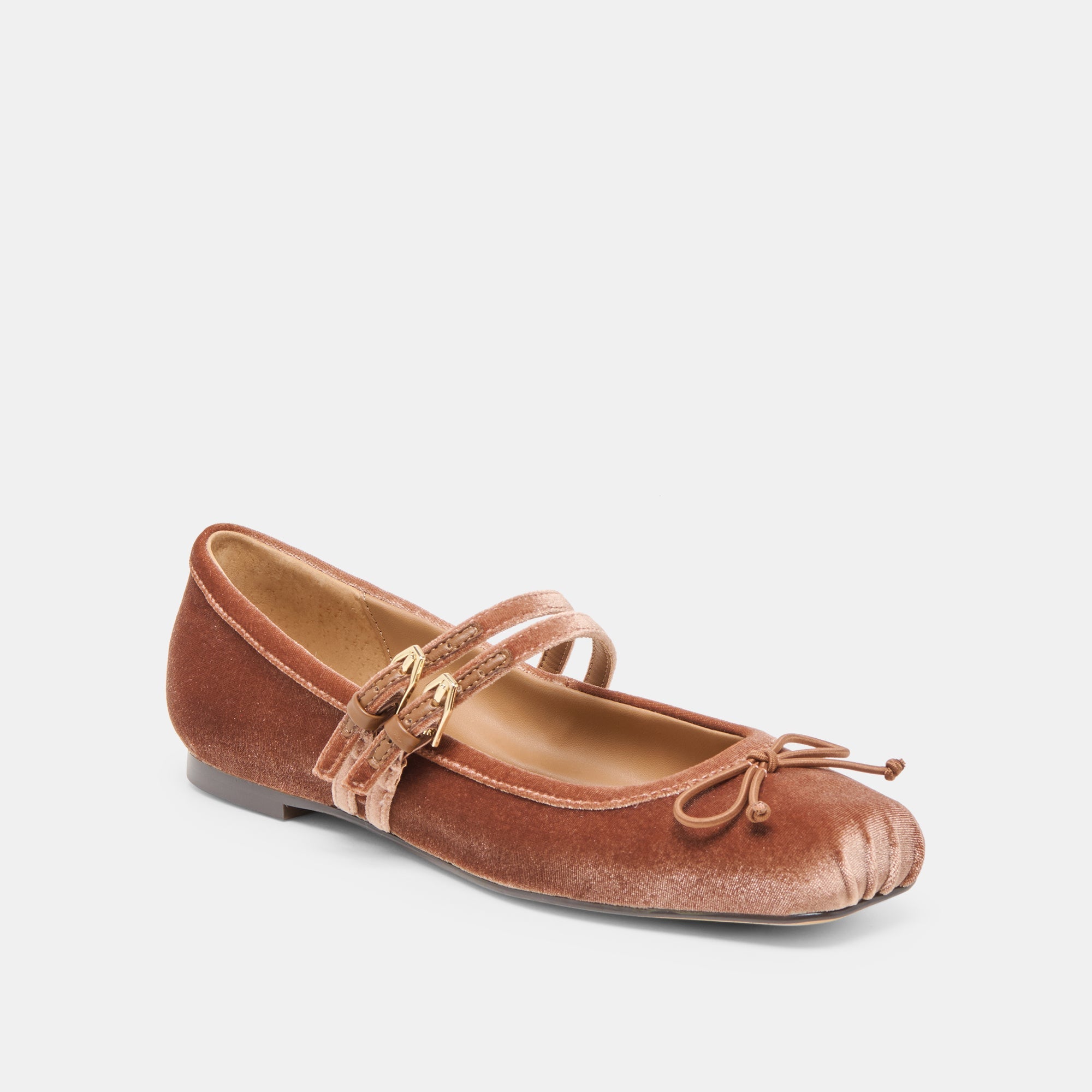 GIBSEN BALLET FLATS DK ROSE VELVET