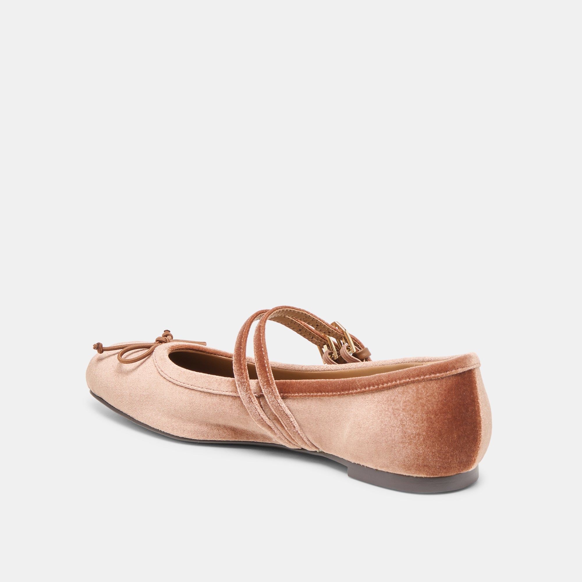GIBSEN BALLET FLATS DK ROSE VELVET