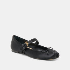 GIBSEN BALLET FLATS ONYX SATIN