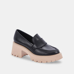 HALONA LOAFERS BLACK LEATHER - re:vita