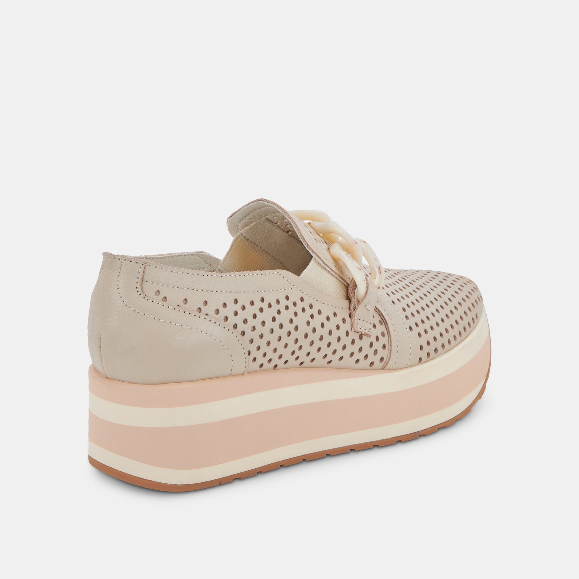 JHENEE PERFORATED SNEAKERS SAND NUBUCK - re:vita