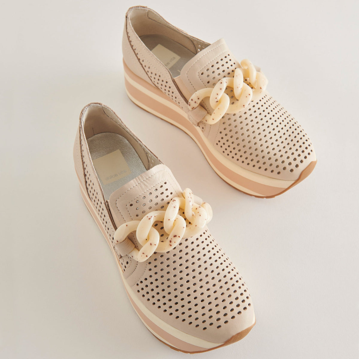 JHENEE PERFORATED SNEAKERS SAND NUBUCK - re:vita