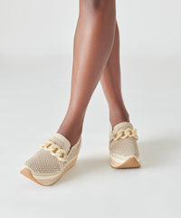JHENEE PERFORATED SNEAKERS SAND NUBUCK - re:vita