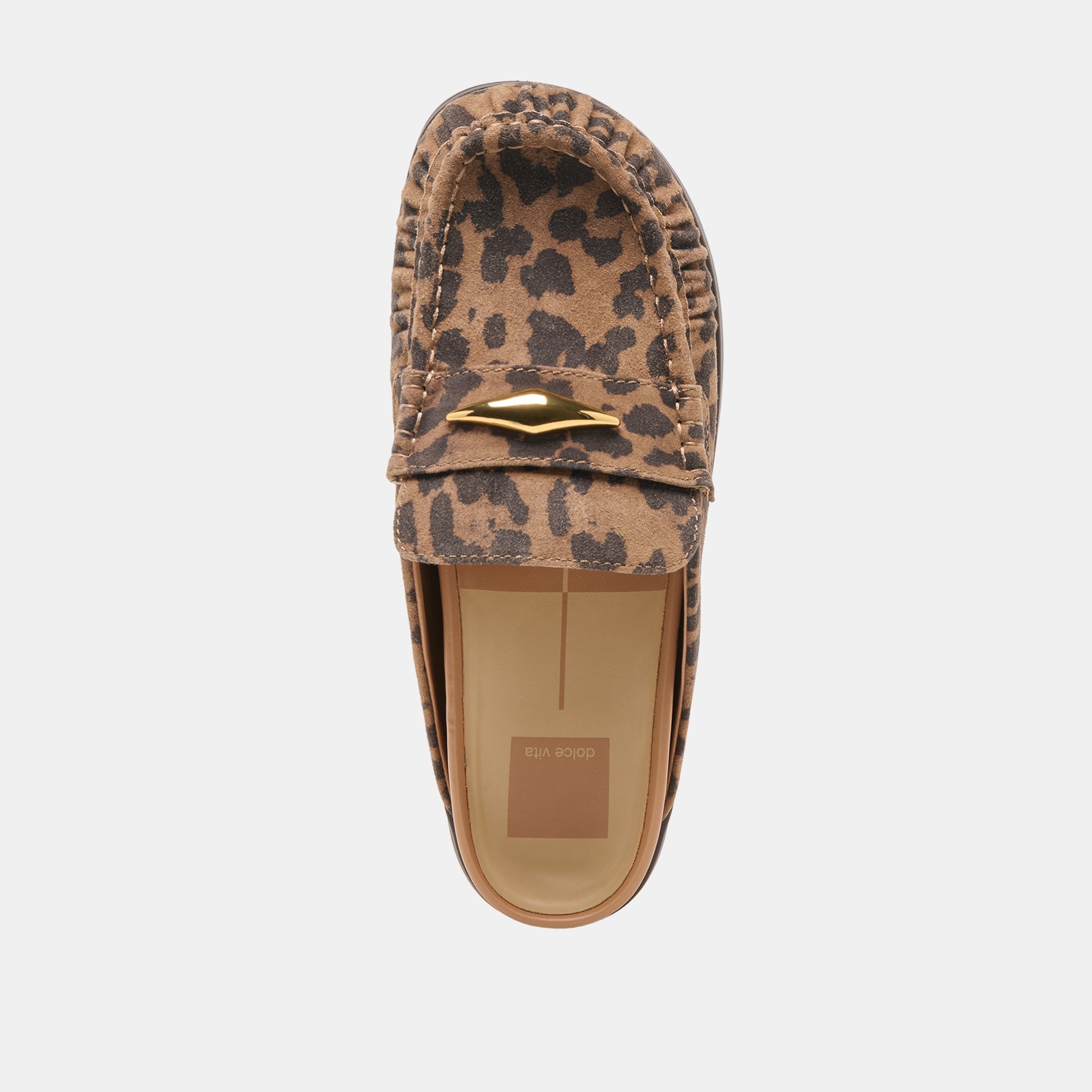 JODERO FLATS BROWN LEOPARD PRINTED SUEDE