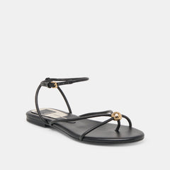 KENLEY SANDALS BLACK LEATHER