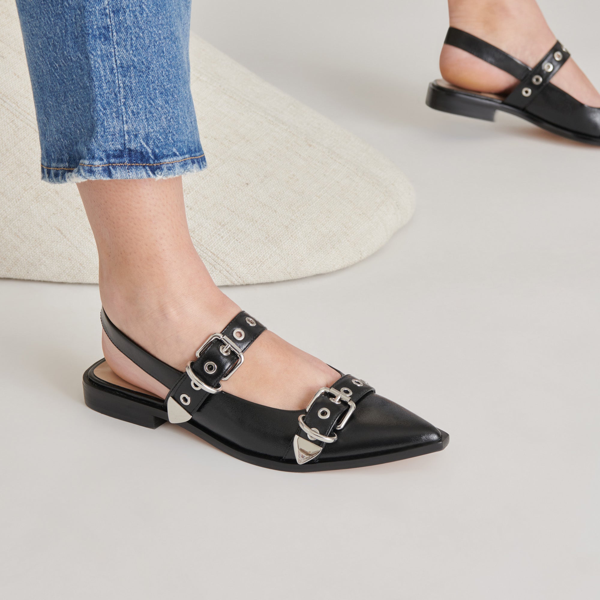 LABELL FLATS MIDNIGHT CRINKLE PATENT - re:vita